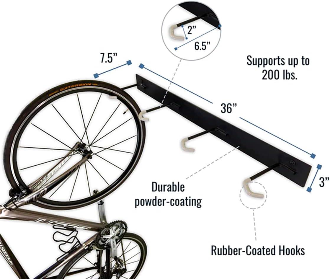 image4 Bike Rack for Garage  Solid Steel Extra Heavy Duty BLAT Bike Rack  Garage Wall Mounted Bicycle StorageXLarge