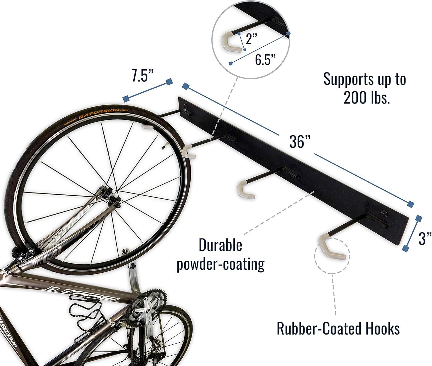 image4 Bike Rack for Garage  Solid Steel Extra Heavy Duty BLAT Bike Rack  Garage Wall Mounted Bicycle StorageXLarge