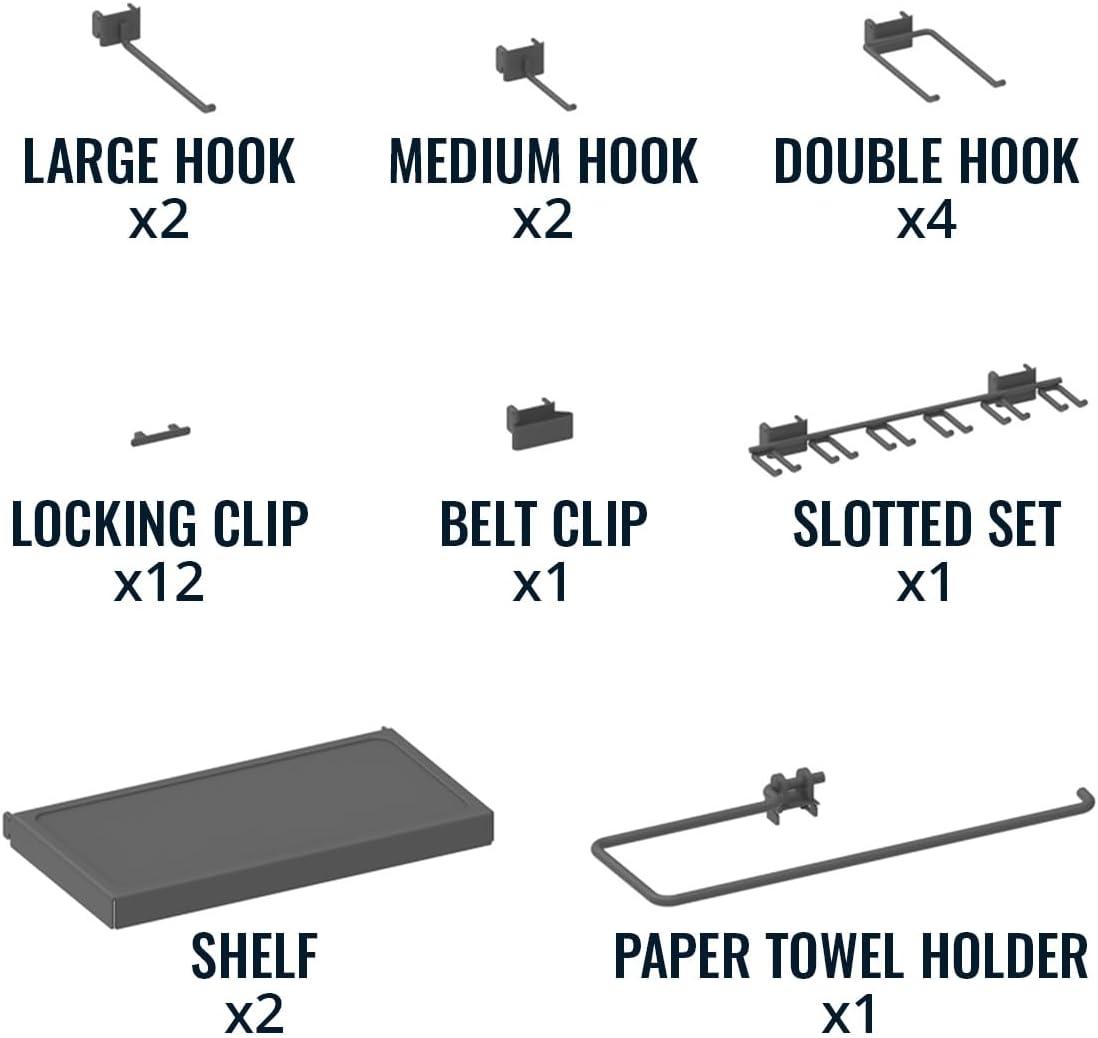 imageHeavyDuty Pegboard Wall Kit 13 Lockable Attachments Garage Organization ampamp Storage 2 Panel Pegboard System Solid Steel Holds 300 lbs 34 in x 32 in2 Panel