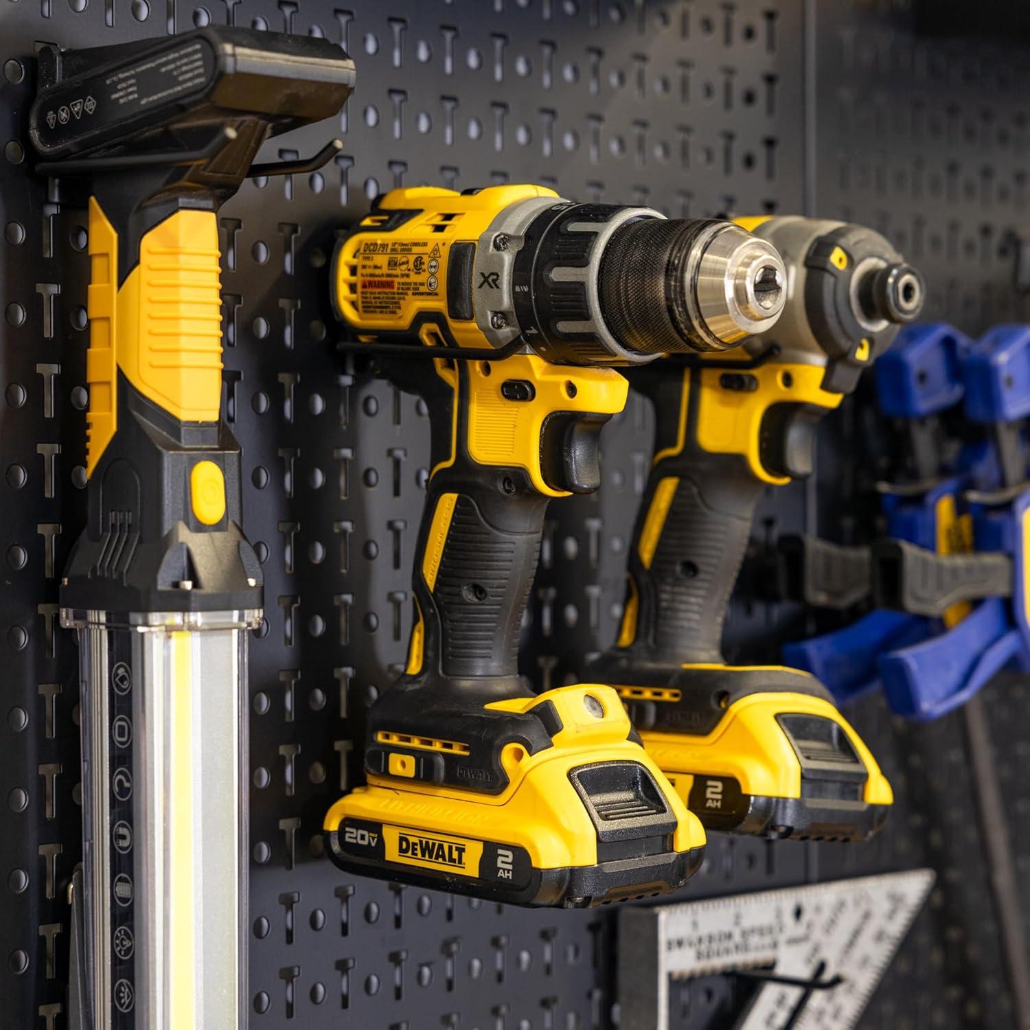 imageHeavyDuty Pegboard Wall Kit 13 Lockable Attachments Garage Organization ampamp Storage 2 Panel Pegboard System Solid Steel Holds 300 lbs 34 in x 32 in2 Panel