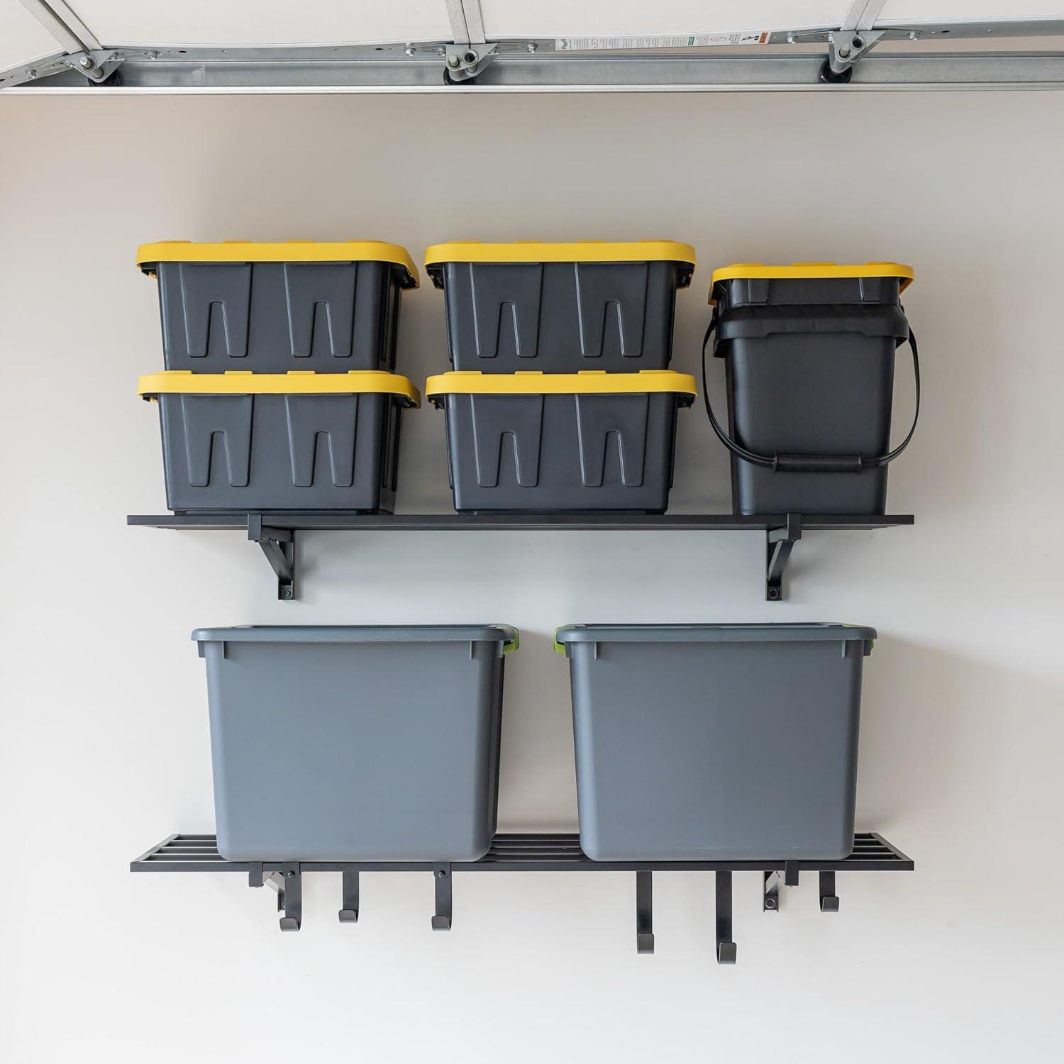 imageStoreYourBoard 2Pack Heavy Duty Wall Shelves  WallMounted Garage Storage Shelving and Organization for Sheds Closets or Utility Rooms  Holds 200 lbs 2ft x 4ft BlackBlack