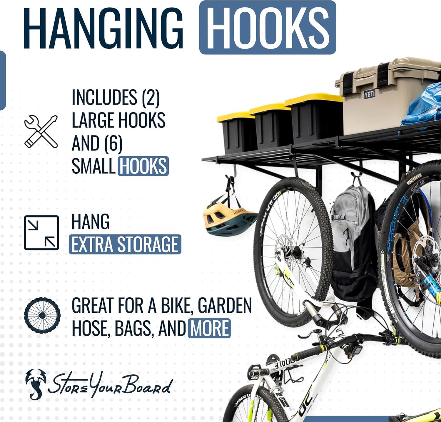 imageStoreYourBoard 2Pack Heavy Duty Wall Shelves  WallMounted Garage Storage Shelving and Organization for Sheds Closets or Utility Rooms  Holds 200 lbs 2ft x 4ft BlackBlack