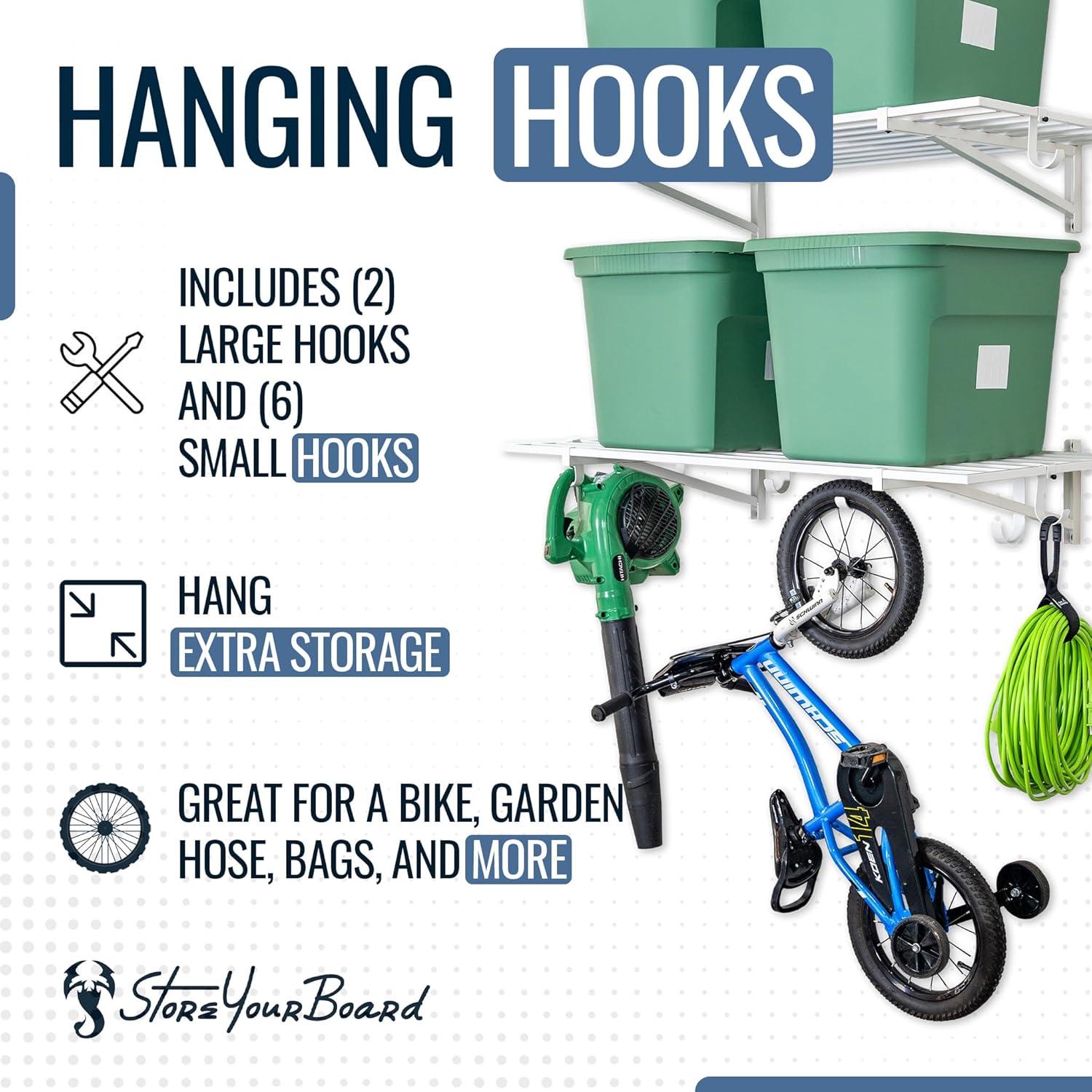 imageStoreYourBoard 2Pack Heavy Duty Wall Shelves  WallMounted Garage Storage Shelving and Organization for Sheds Closets or Utility Rooms  Holds 200 lbs 2ft x 4ft BlackWhite