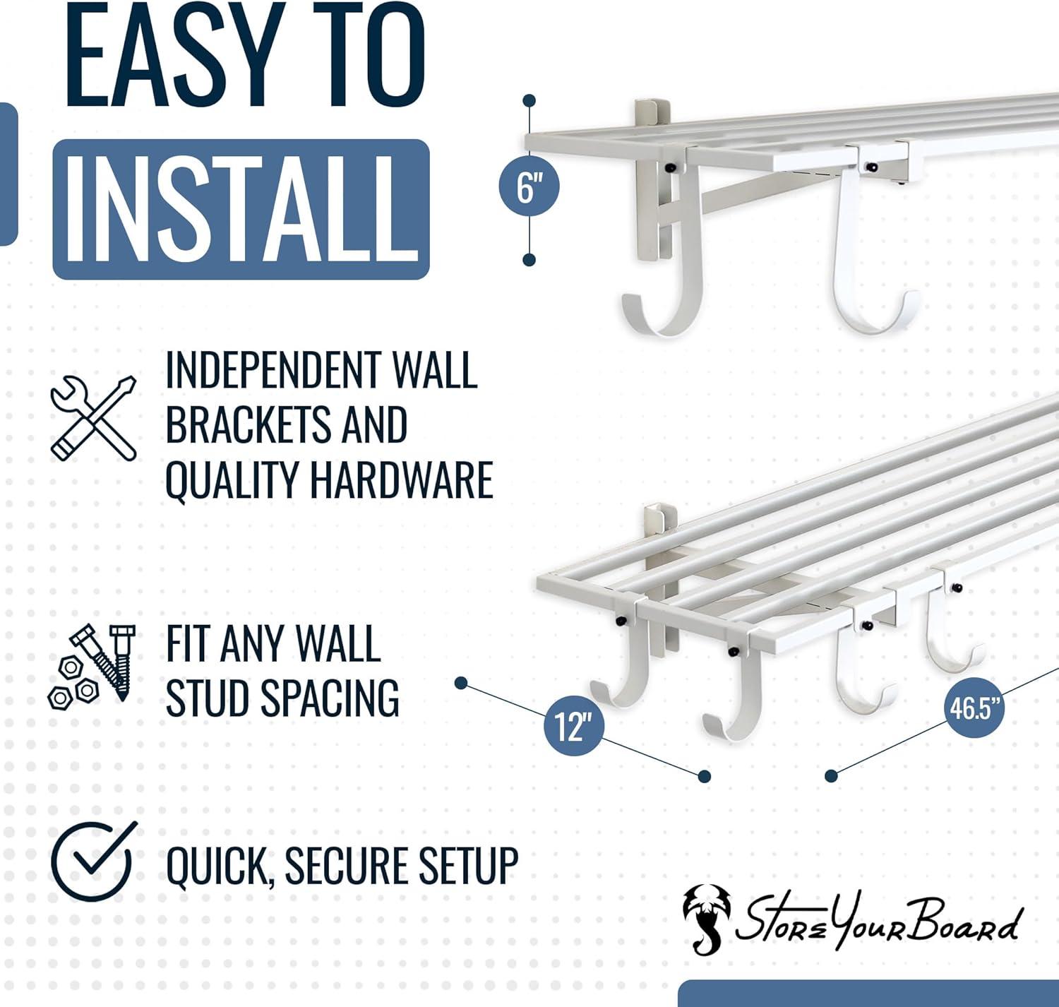 imageStoreYourBoard 2Pack Heavy Duty Wall Shelves  WallMounted Garage Storage Shelving and Organization for Sheds Closets or Utility Rooms  Holds 200 lbs 2ft x 4ft BlackWhite