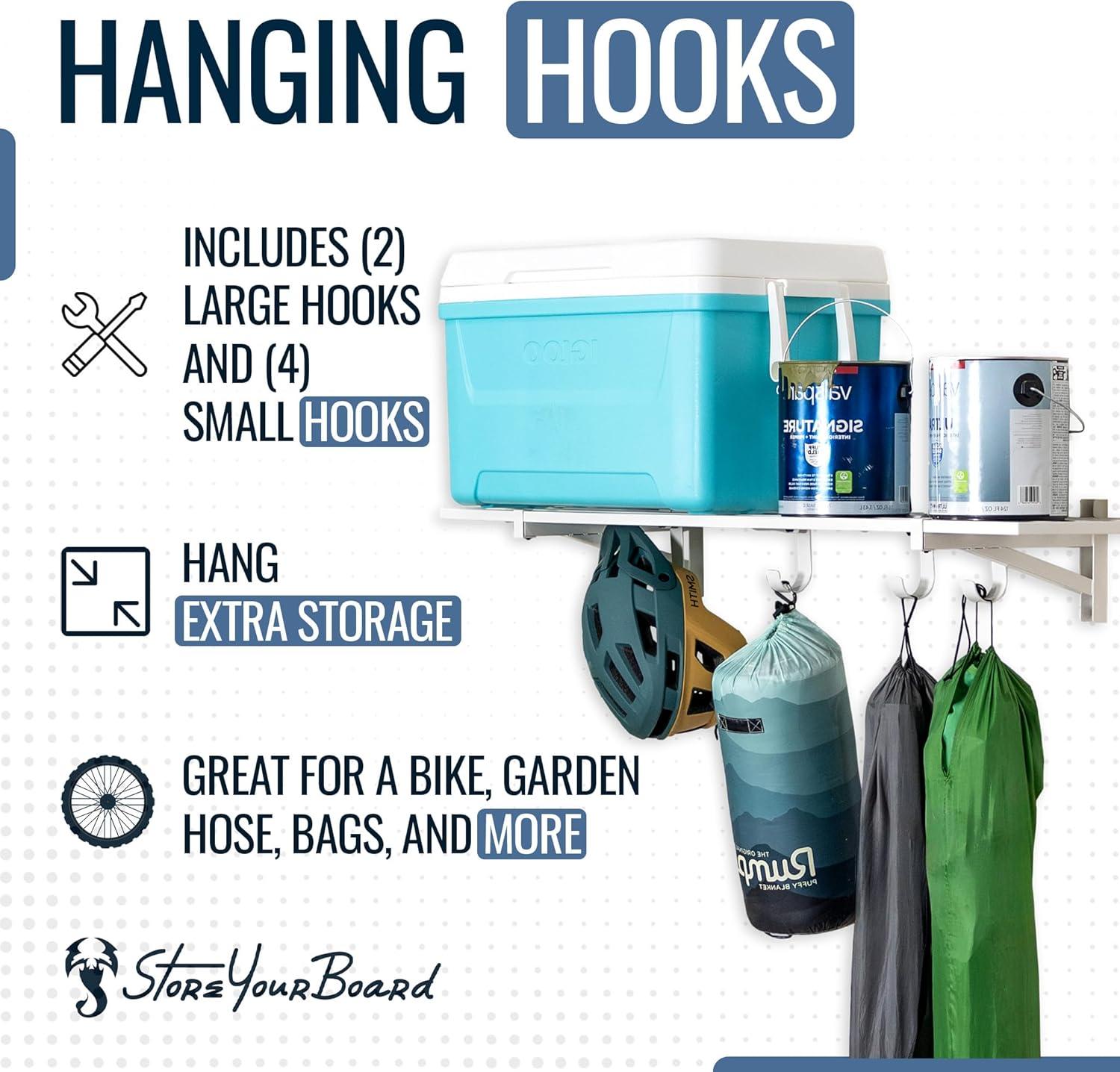 imageStoreYourBoard 2Pack Heavy Duty Wall Shelves  WallMounted Garage Storage Shelving and Organization for Sheds Closets or Utility Rooms  Holds 200 lbs 2ft x 4ft BlackWhite