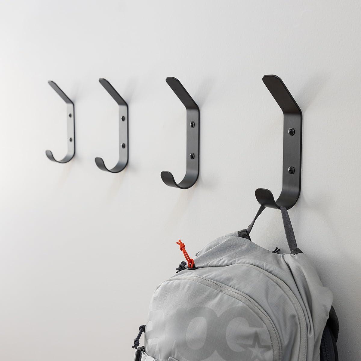 imageStoreYourBoard 4 Pack Wall Hooks for Hanging Decorative ampamp Heavy Duty Coat Wall Hooks Mount Set Holds 30 lbs Each Outdoor 65quot x 12quot x 2quotBlack