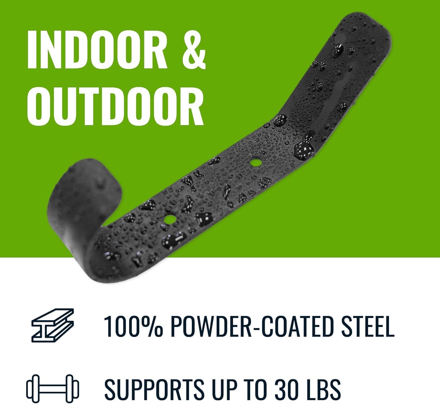 imageStoreYourBoard 4 Pack Wall Hooks for Hanging Decorative ampamp Heavy Duty Coat Wall Hooks Mount Set Holds 30 lbs Each Outdoor 65quot x 12quot x 2quotBlack