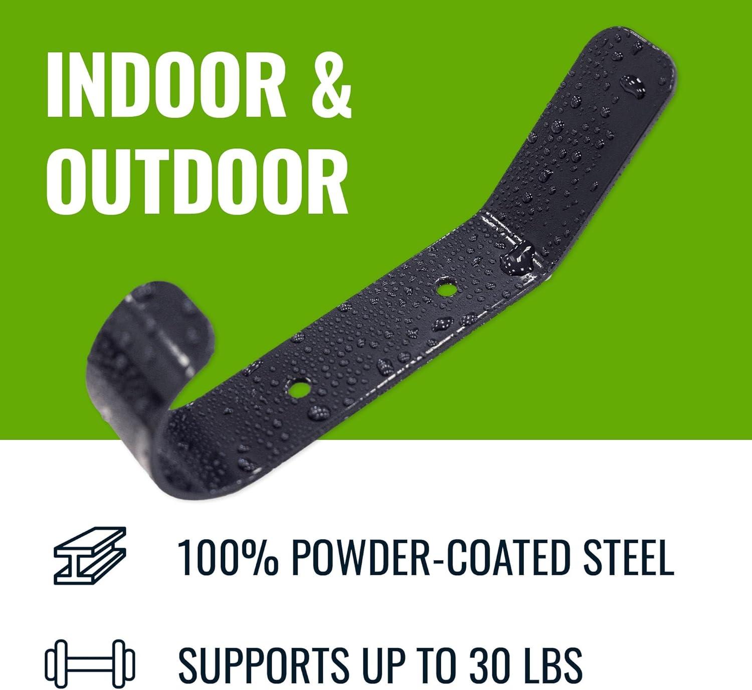 imageStoreYourBoard 4 Pack Wall Hooks for Hanging Decorative ampamp Heavy Duty Coat Wall Hooks Mount Set Holds 30 lbs Each Outdoor 65quot x 12quot x 2quotDeep Water