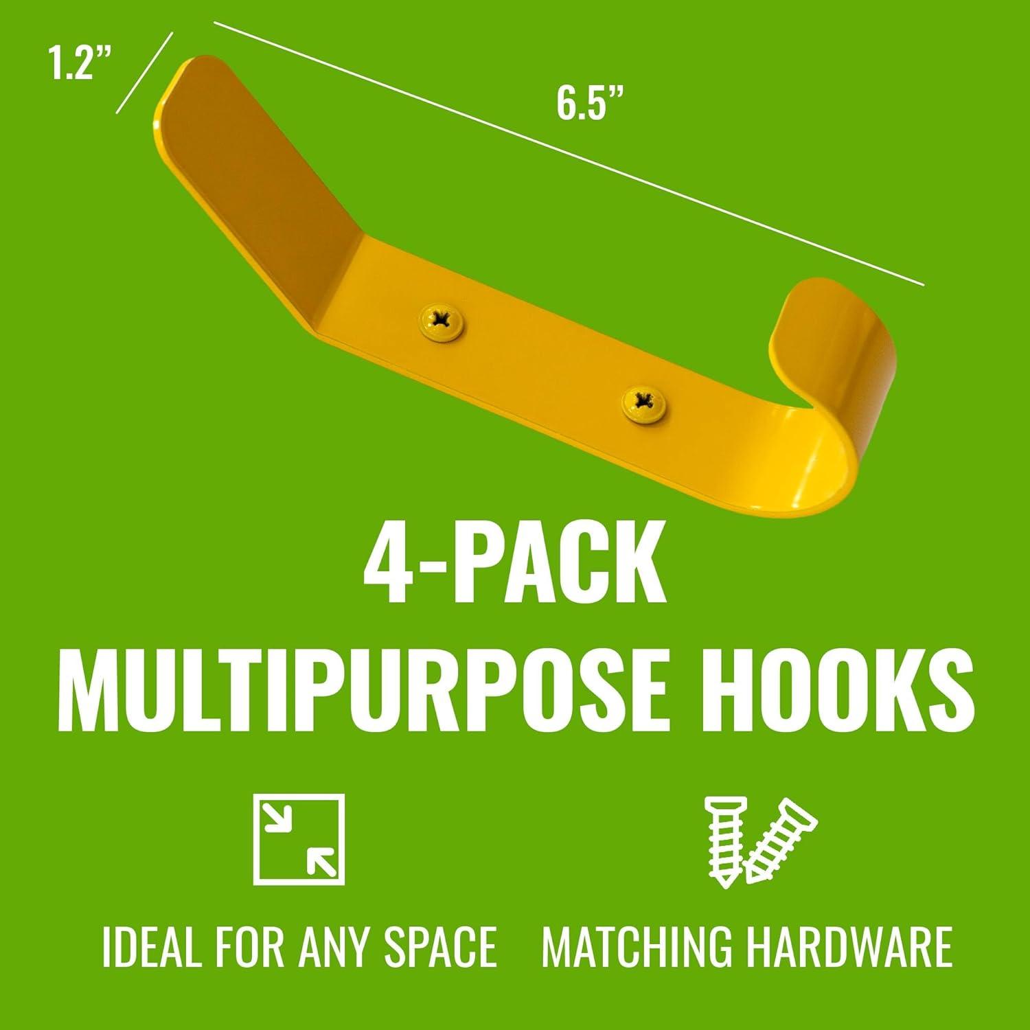 imageStoreYourBoard 4 Pack Wall Hooks for Hanging Decorative ampamp Heavy Duty Coat Wall Hooks Mount Set Holds 30 lbs Each Outdoor 65quot x 12quot x 2quotTractor