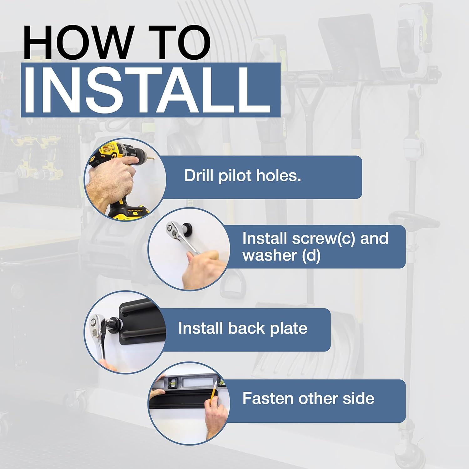 imageStoreYourBoard 64quot Modular Garage Garden Tool Organizer Wall Mount  Heavy Duty Garden Tool Rack for Garage Organization and Storage Wall Tool Organizer for Shovels Rakes Yard Tools Holds 600 lbs64 inch