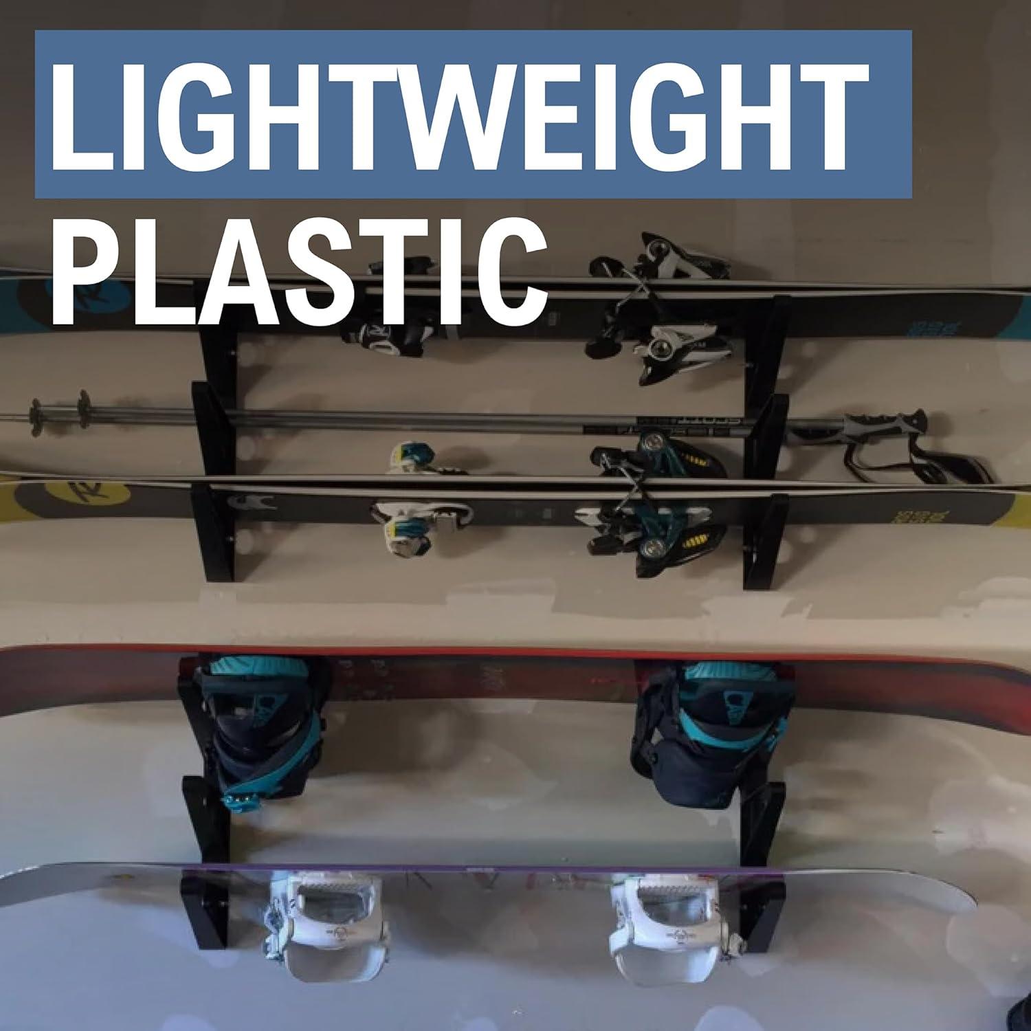 imageStoreYourBoard ABS Plastic Ski and Snowboard Storage Rack Black 20 in