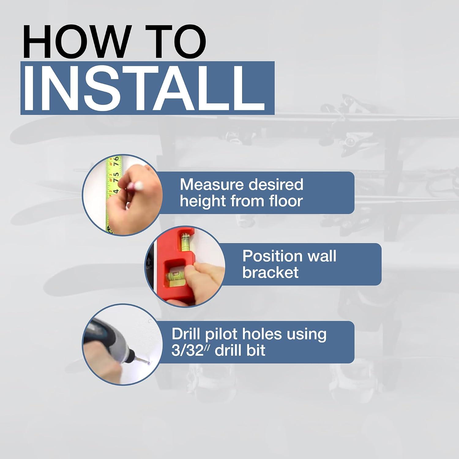 imageStoreYourBoard ABS Plastic Ski and Snowboard Storage Rack Black 20 in