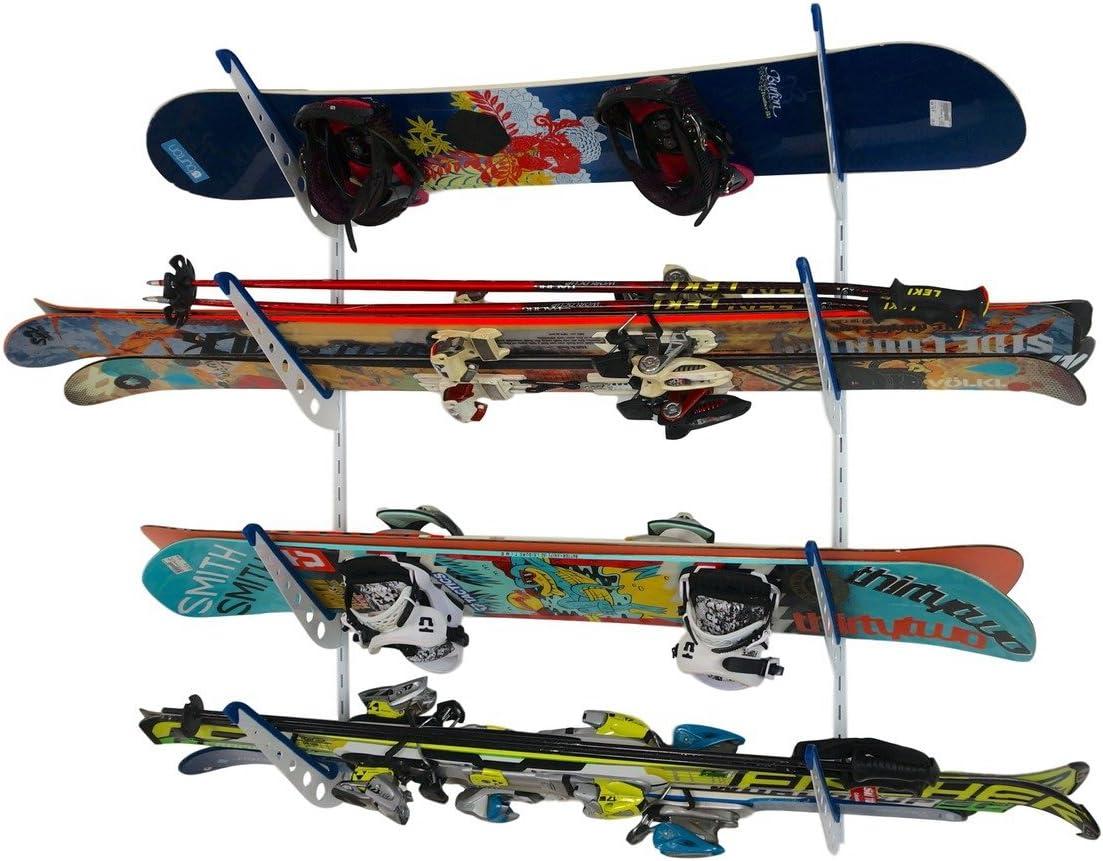 imageStoreYourBoard Adjustable Ski Storage Rack Wall Mount OrganizerWhite
