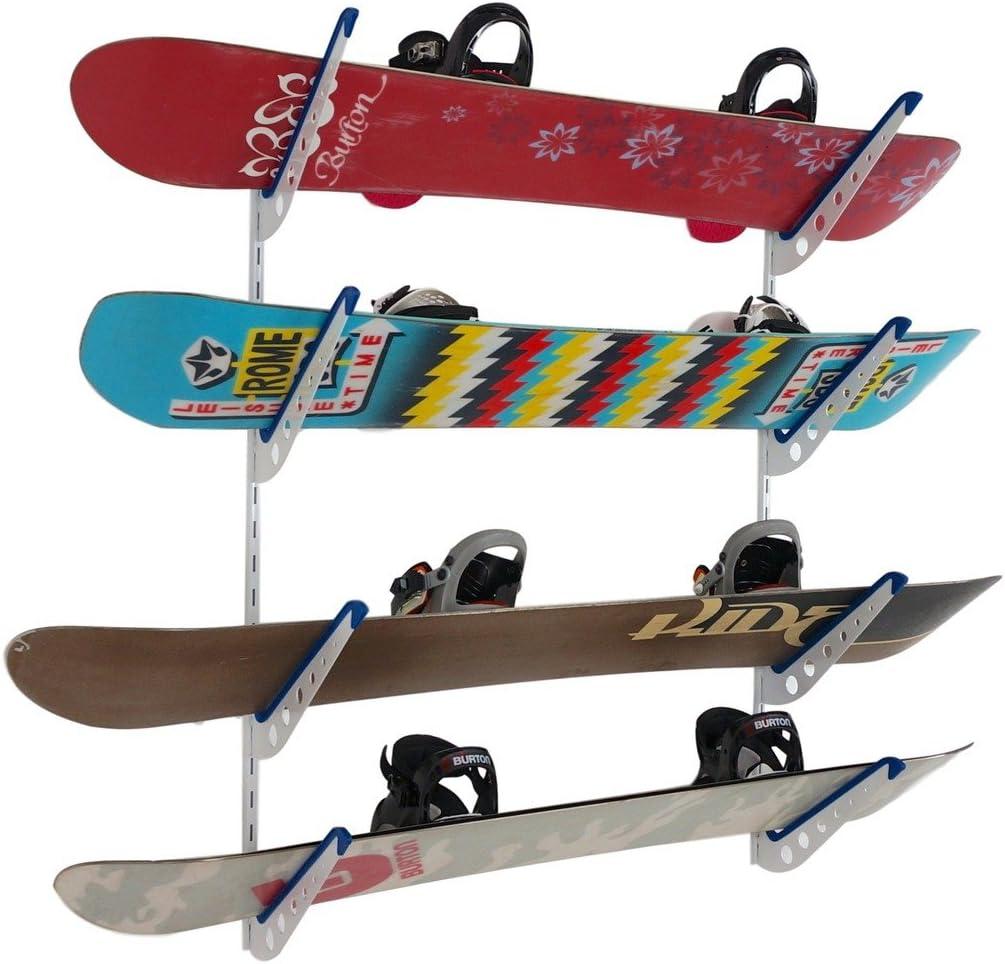 imageStoreYourBoard Adjustable Ski Storage Rack Wall Mount OrganizerWhite