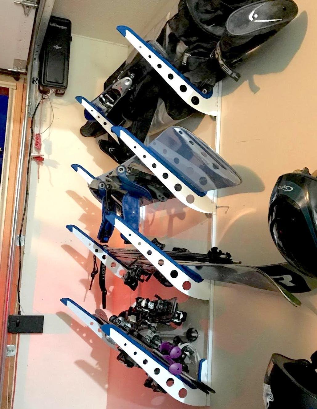 imageStoreYourBoard Adjustable Snowboard Storage Rack Wall Mount 4 Board DisplayWhite