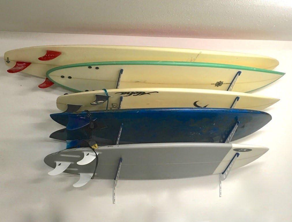 imageStoreYourBoard Adjustable Surfboard Storage Rack 4 Board Wall Mount DisplayWhite