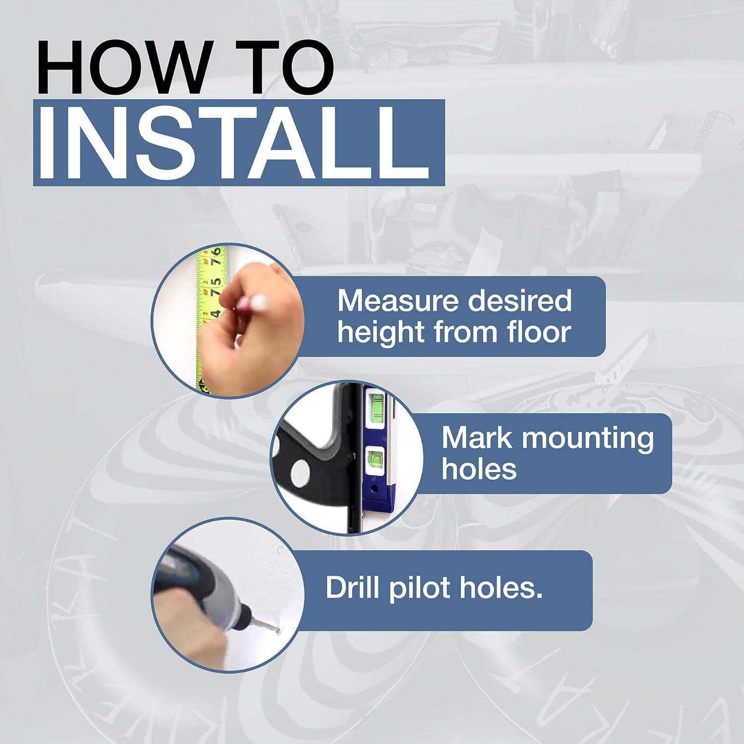 imageStoreYourBoard Adjustable Wakeboard Storage Rack  Wall Mount 4 Level Display Heavy Duty Water Sports Gear Hanger for Wakeboards Wakesurf Boards and More Holds up to 100 lbsBlack