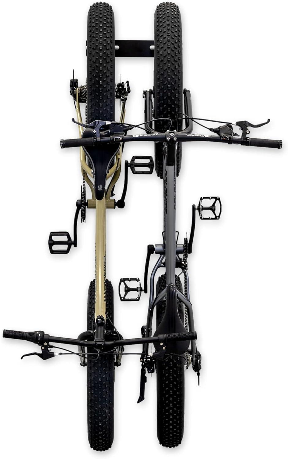 imageStoreYourBoard BLAT Bike Fat Tire Wall Rack Holds 2 Bikes Home and Garage Storage Hooks HeavyDuty Solid Metal Max 100 lbs