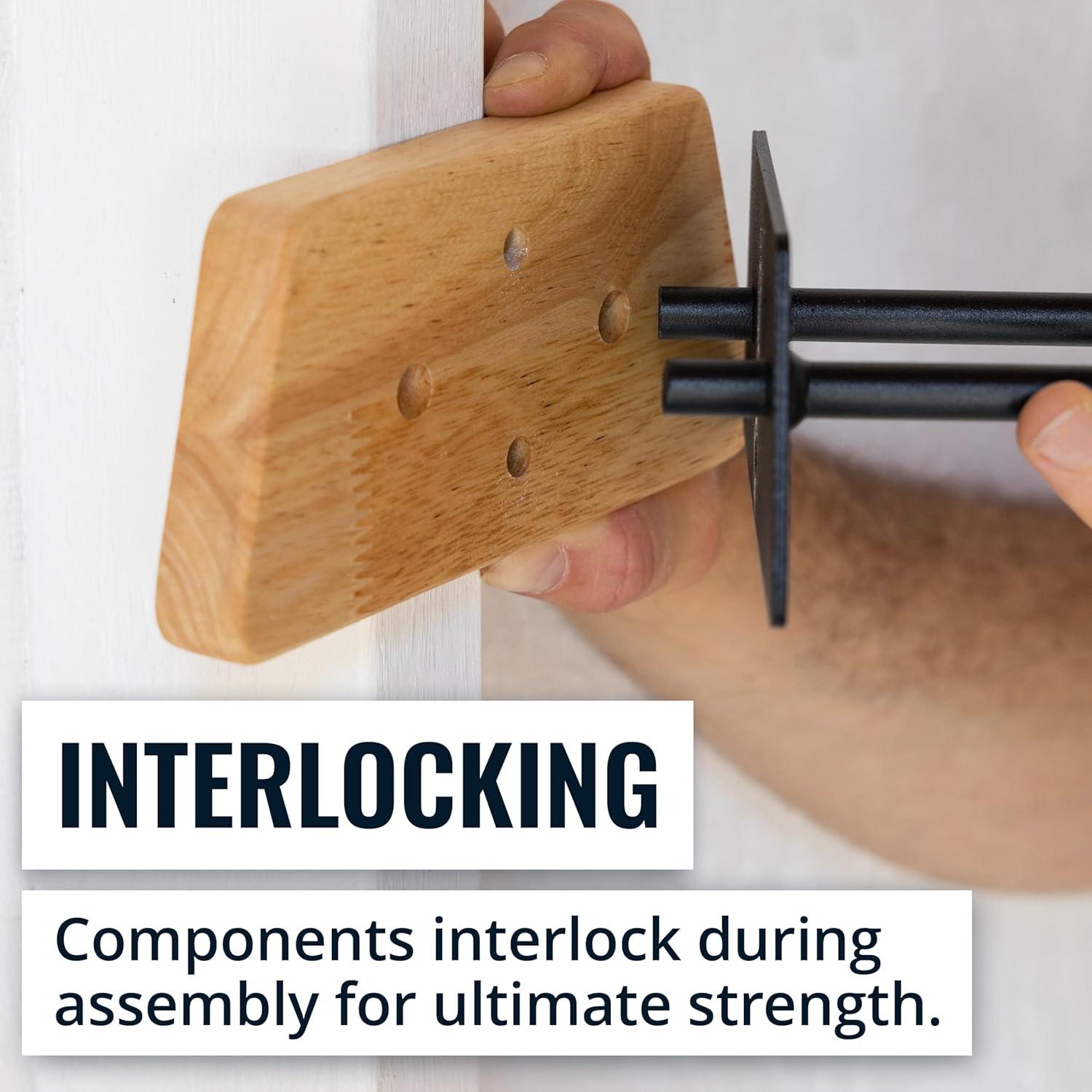 imageStoreYourBoard BLAT Tool Wood Yard Tool Organizer Solid Steel Holds 125 lbs Garage Wall Mount Hooks for Shovels Rakes Brooms Garden Hoses LargeSmall  2 Pack