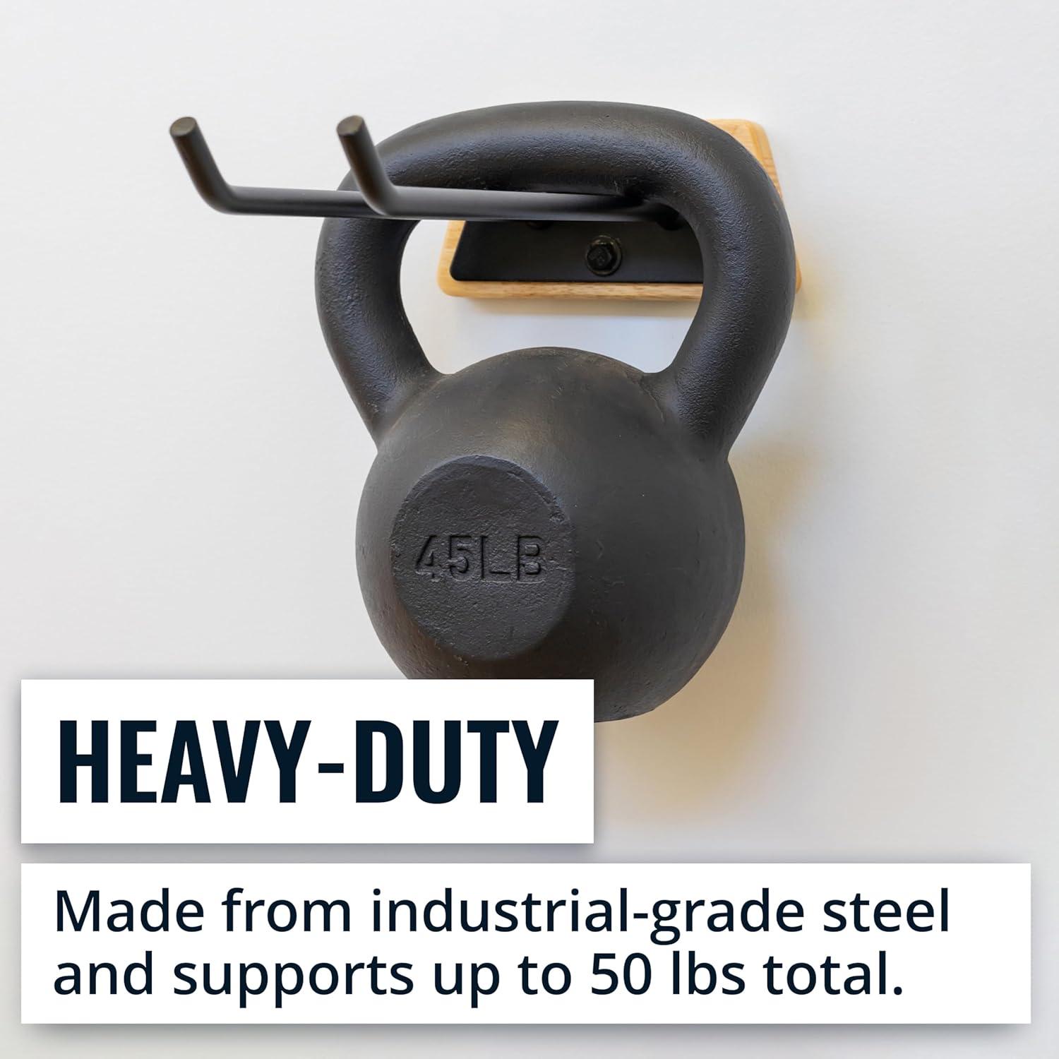 imageStoreYourBoard BLAT Tool Wood Yard Tool Organizer Solid Steel Holds 125 lbs Garage Wall Mount Hooks for Shovels Rakes Brooms Garden Hoses LargeSmall  2 Pack