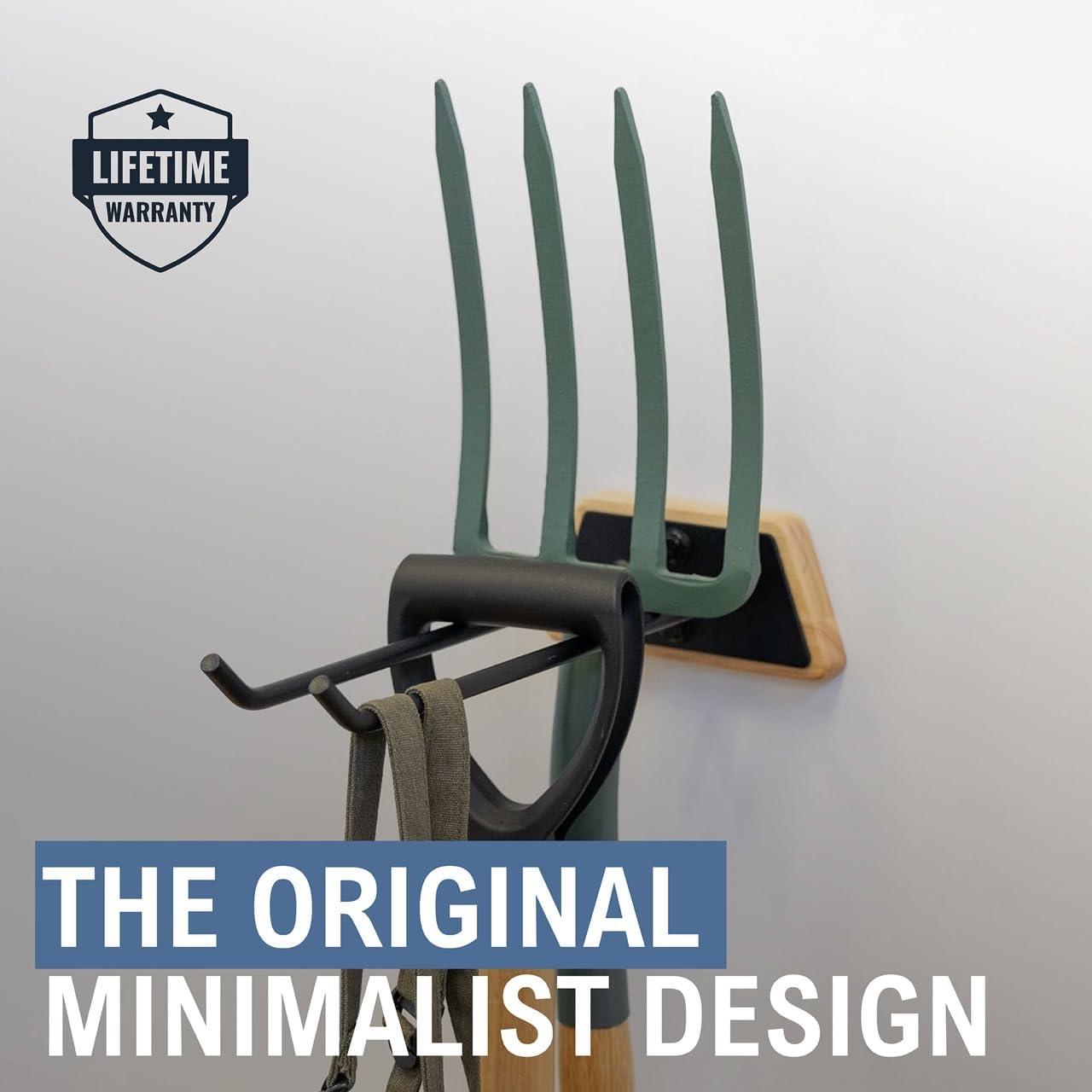 imageStoreYourBoard BLAT Tool Wood Yard Tool Organizer Solid Steel Holds 125 lbs Garage Wall Mount Hooks for Shovels Rakes Brooms Garden Hoses LargeSmall  2 Pack