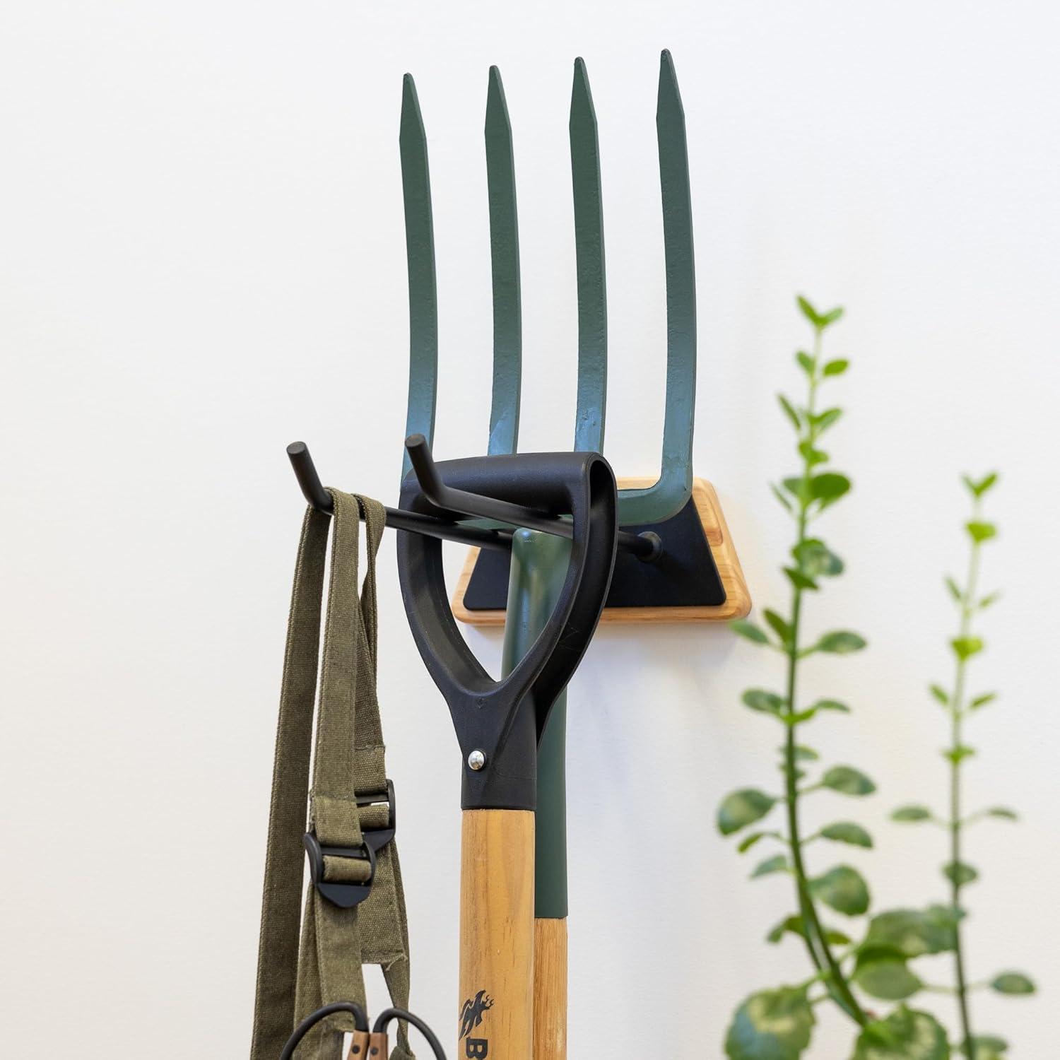 imageStoreYourBoard BLAT Tool Wood Yard Tool Organizer Solid Steel Holds 125 lbs Garage Wall Mount Hooks for Shovels Rakes Brooms Garden Hoses LargeSmall