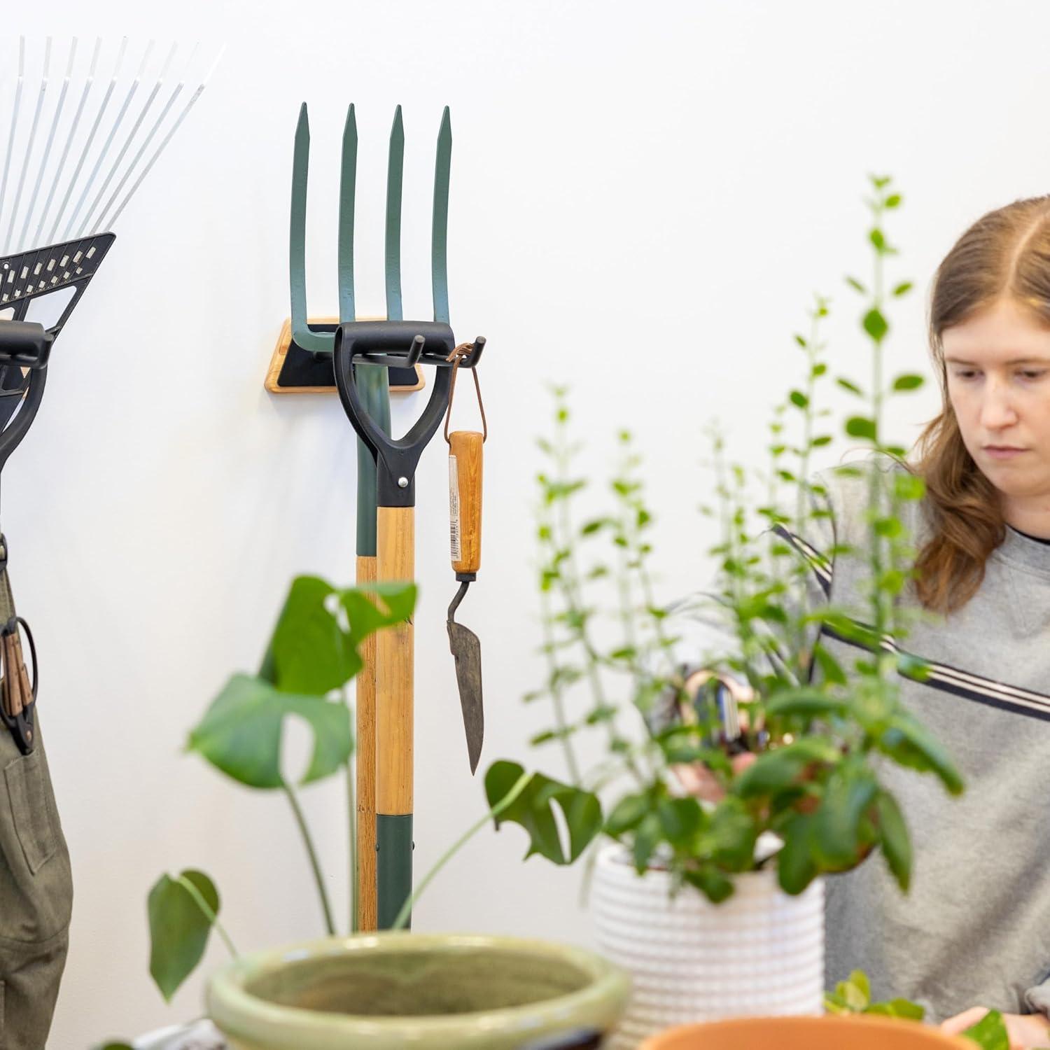 imageStoreYourBoard BLAT Tool Wood Yard Tool Organizer Solid Steel Holds 125 lbs Garage Wall Mount Hooks for Shovels Rakes Brooms Garden Hoses LargeSmall