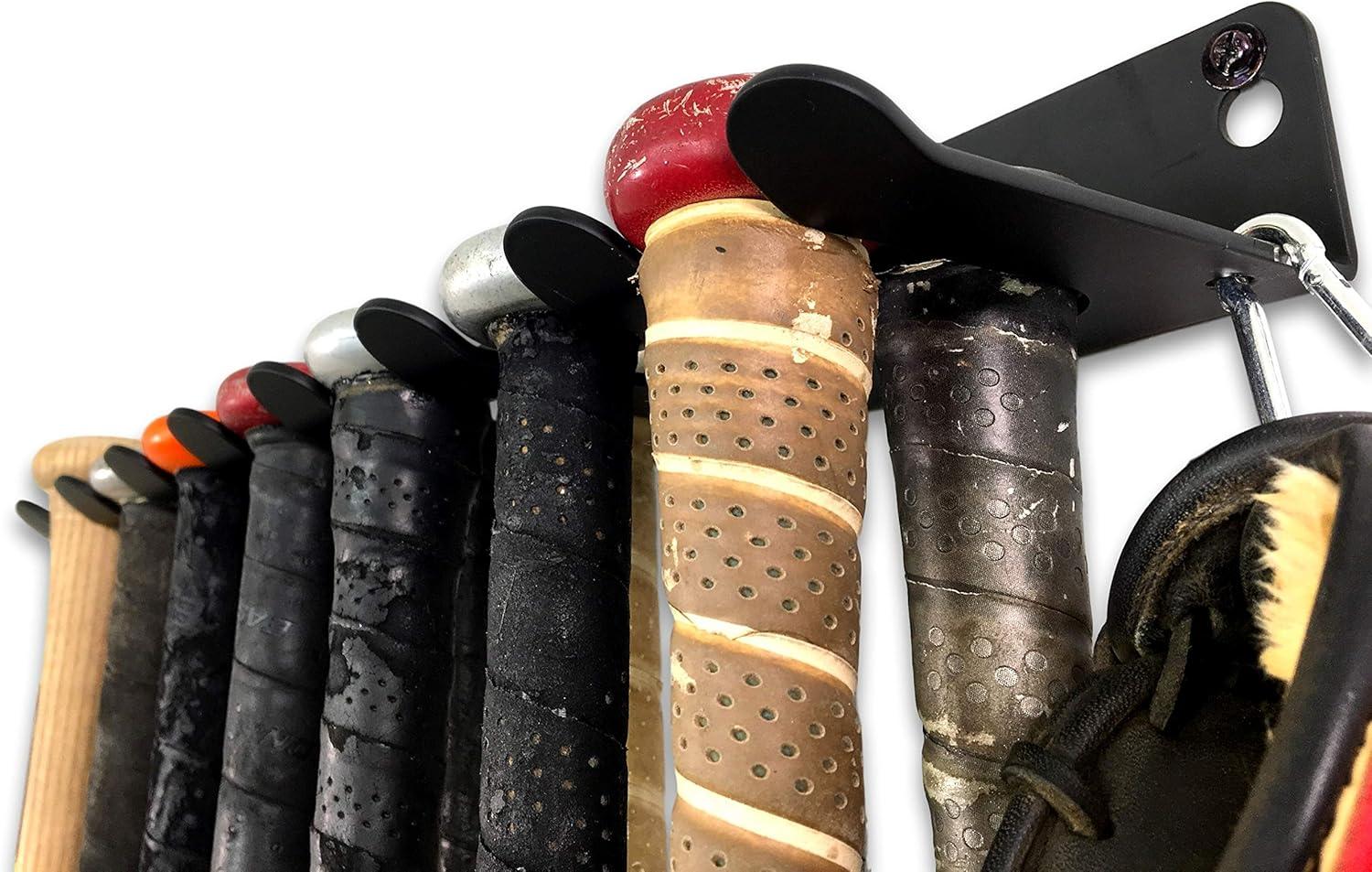 imageStoreYourBoard Baseball Bat Storage Rack 14 Bat Caddy Hanging Organizer Wall or Fence Mount Equipment Holder Solid Steel Gloves Helmets Cleats