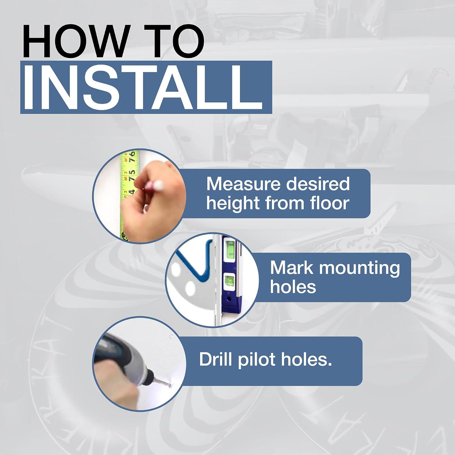 imageStoreYourBoard Beach Chair and Umbrella Wall Storage Rack Metal Adjustable 4 Level Beach Gear Hanger Garage and Home OrganizerWhite