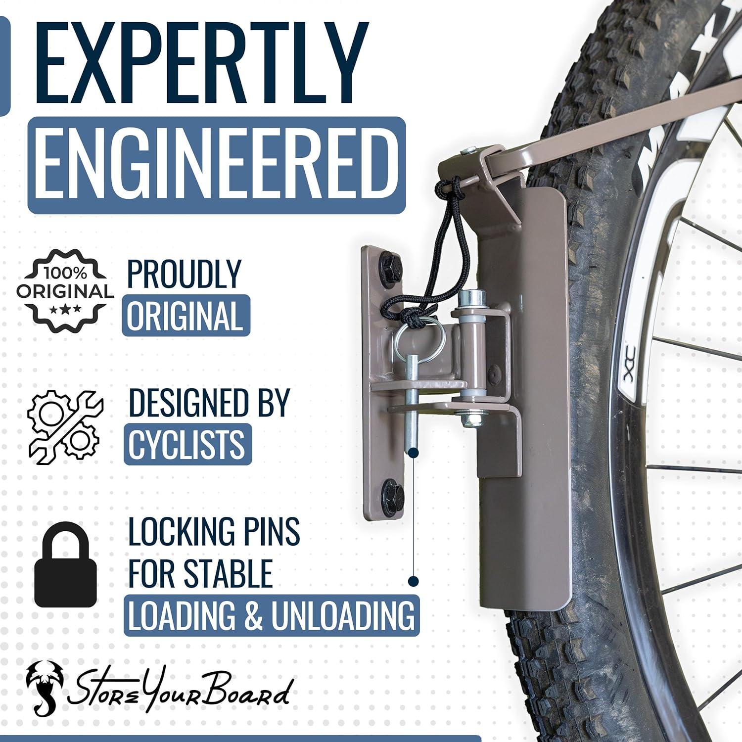 imageStoreYourBoard Bike Swivel Rack  Wall Mounted Garage Bike Storage Vertical Hanger with 120 Swing Design ampamp Stopper SpaceSaving Indoor Wall Mount  Fits Kids Bikes BMX ampamp MoreMud