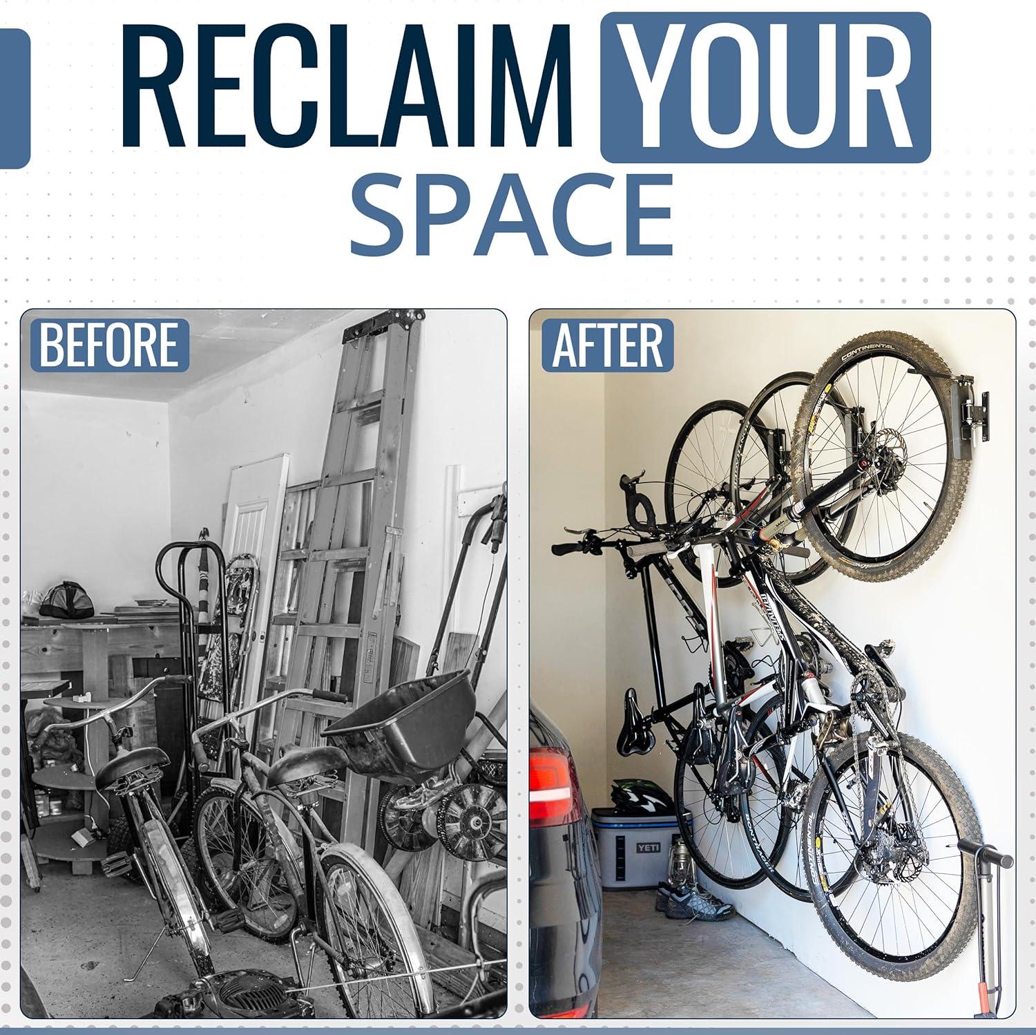 imageStoreYourBoard Bike Swivel Rack  Wall Mounted Garage Bike Storage Vertical Hanger with 120 Swing Design ampamp Stopper SpaceSaving Indoor Wall Mount  Fits Kids Bikes BMX ampamp MoreBlack