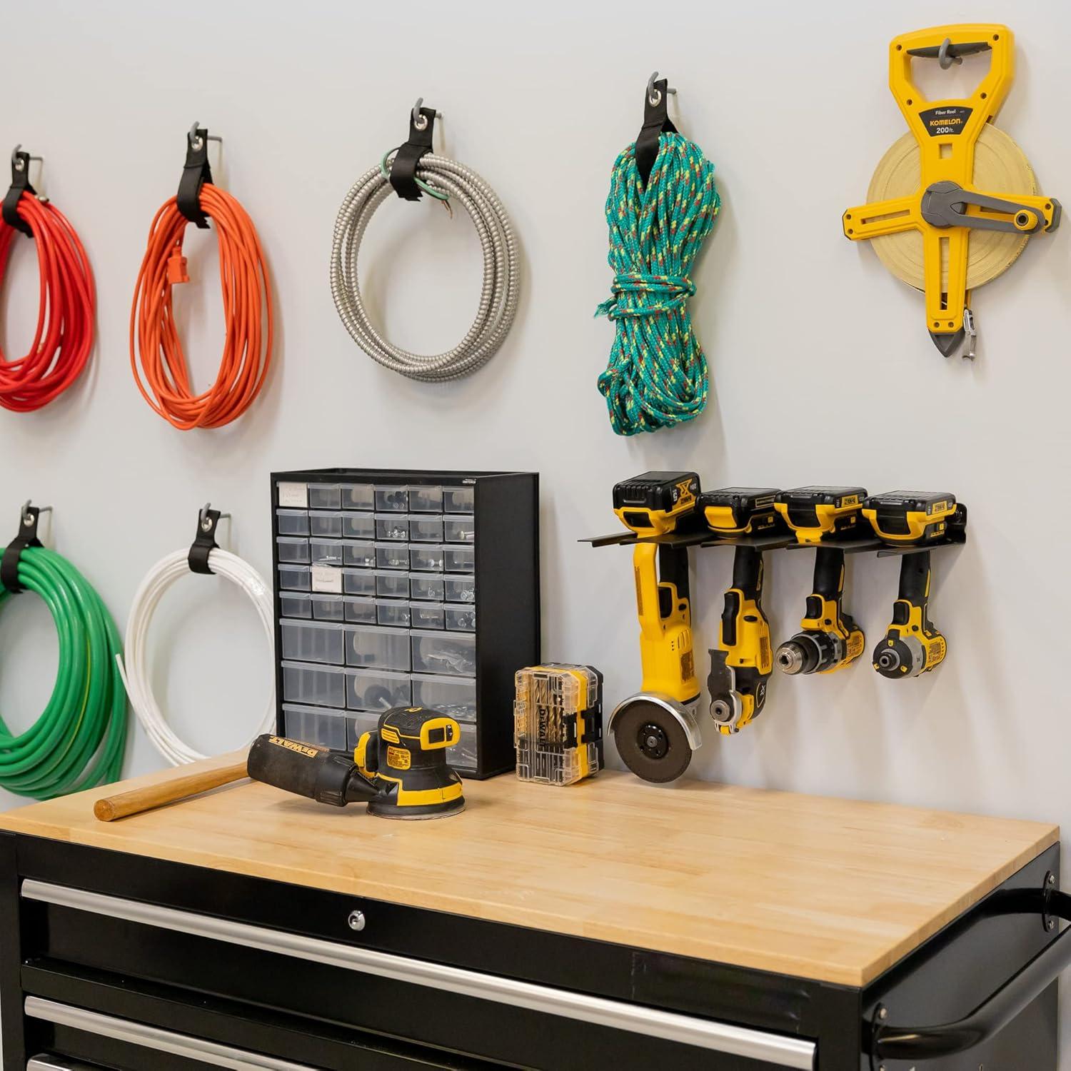 imageStoreYourBoard Electric Drill Storage Rack Holds 4 Drills Hanging Wall Mounted Organizer for Garage Home Workshop ShedDrill Rack