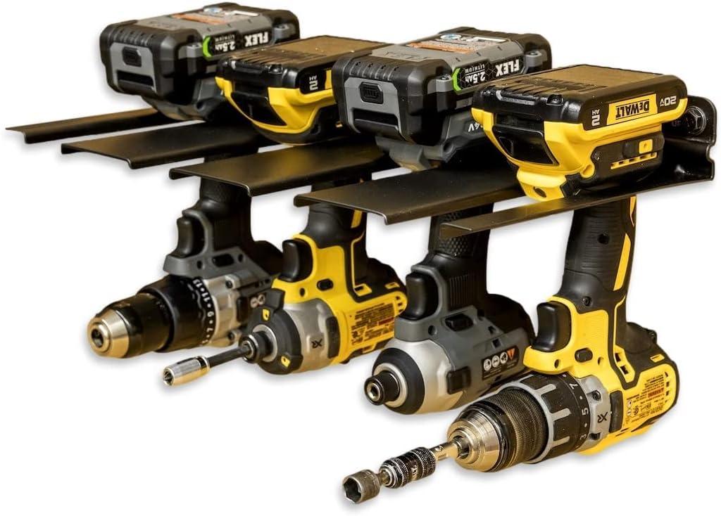 imageStoreYourBoard Electric Drill Storage Rack Holds 4 Drills Hanging Wall Mounted Organizer for Garage Home Workshop ShedDrill Rack