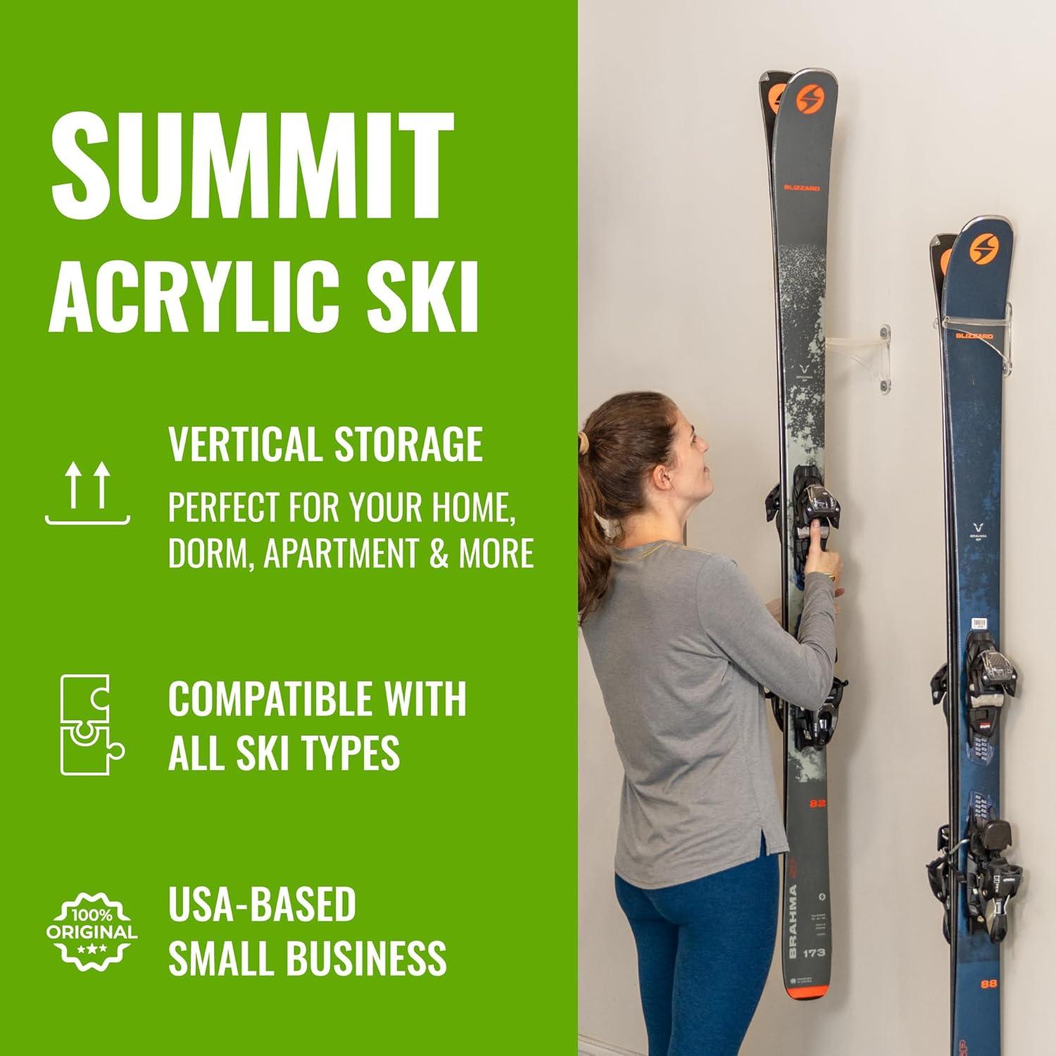 imageStoreYourBoard Floating Ski Wall Mount 2 Pack Clear Acrylic Display Rack Indoor Vertical Ski Storage ampamp Decor Holds 25 lbs2 Pack