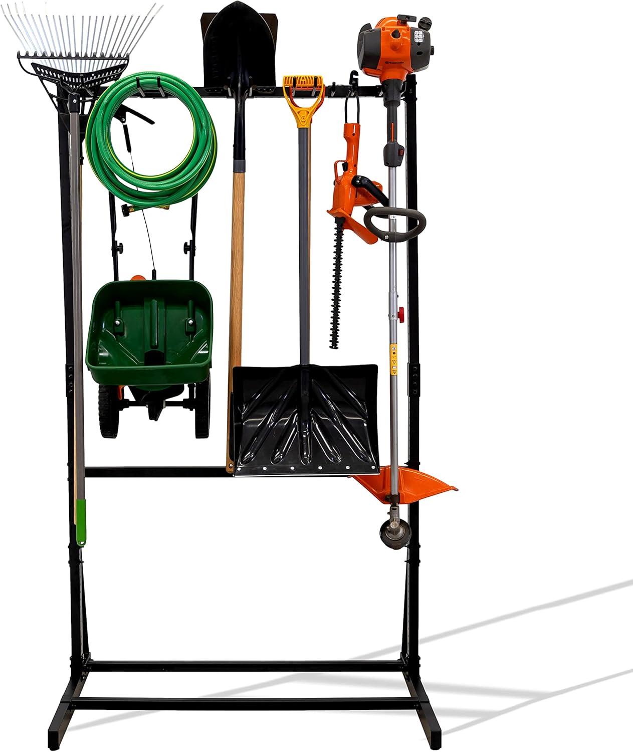 imageStoreYourBoard Freestanding Tool Storage Rack Garage Floor Stand Adjustable Garden Tool Organizer Industrial Steel