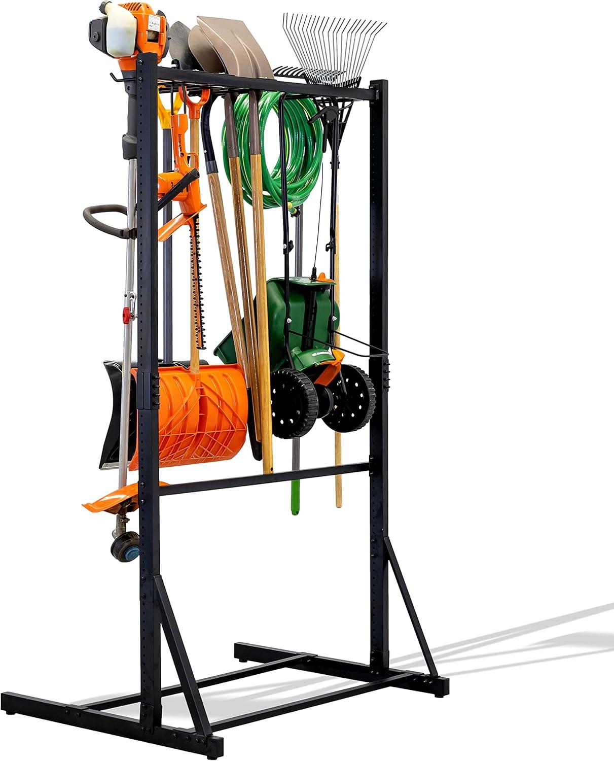 imageStoreYourBoard Freestanding Tool Storage Rack Garage Floor Stand Adjustable Garden Tool Organizer Industrial Steel