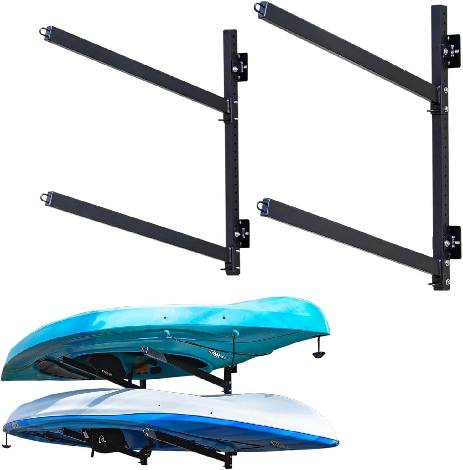 imageStoreYourBoard GKayak Wall Storage Rack  HeavyDuty Outdoor Kayak Rack for 2 Boats Adjustable Wall Mount Hanger Holds 200 lbs Silver 265 L x 4 W x 30 HOutdoor  2 Kayaks