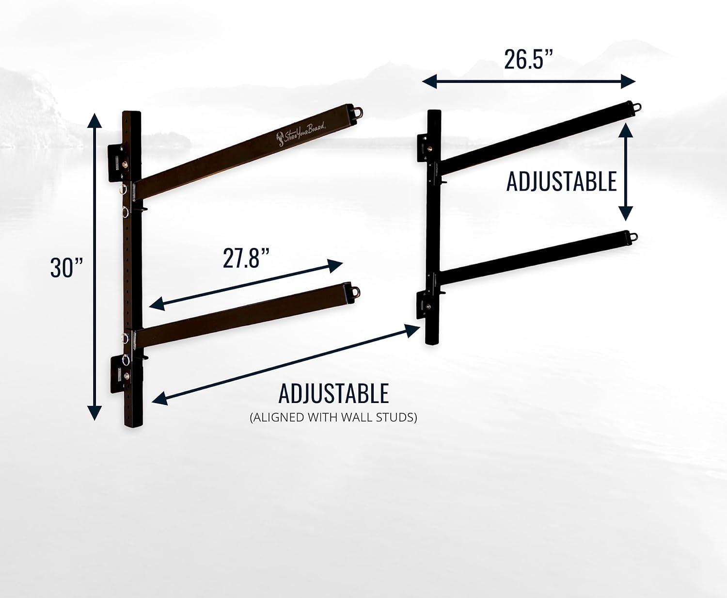 imageStoreYourBoard GSUP Wall Mounted Standup Paddleboard Storage Rack Adjustable Levels Standup Paddle Board HolderIndoor  2 Levels