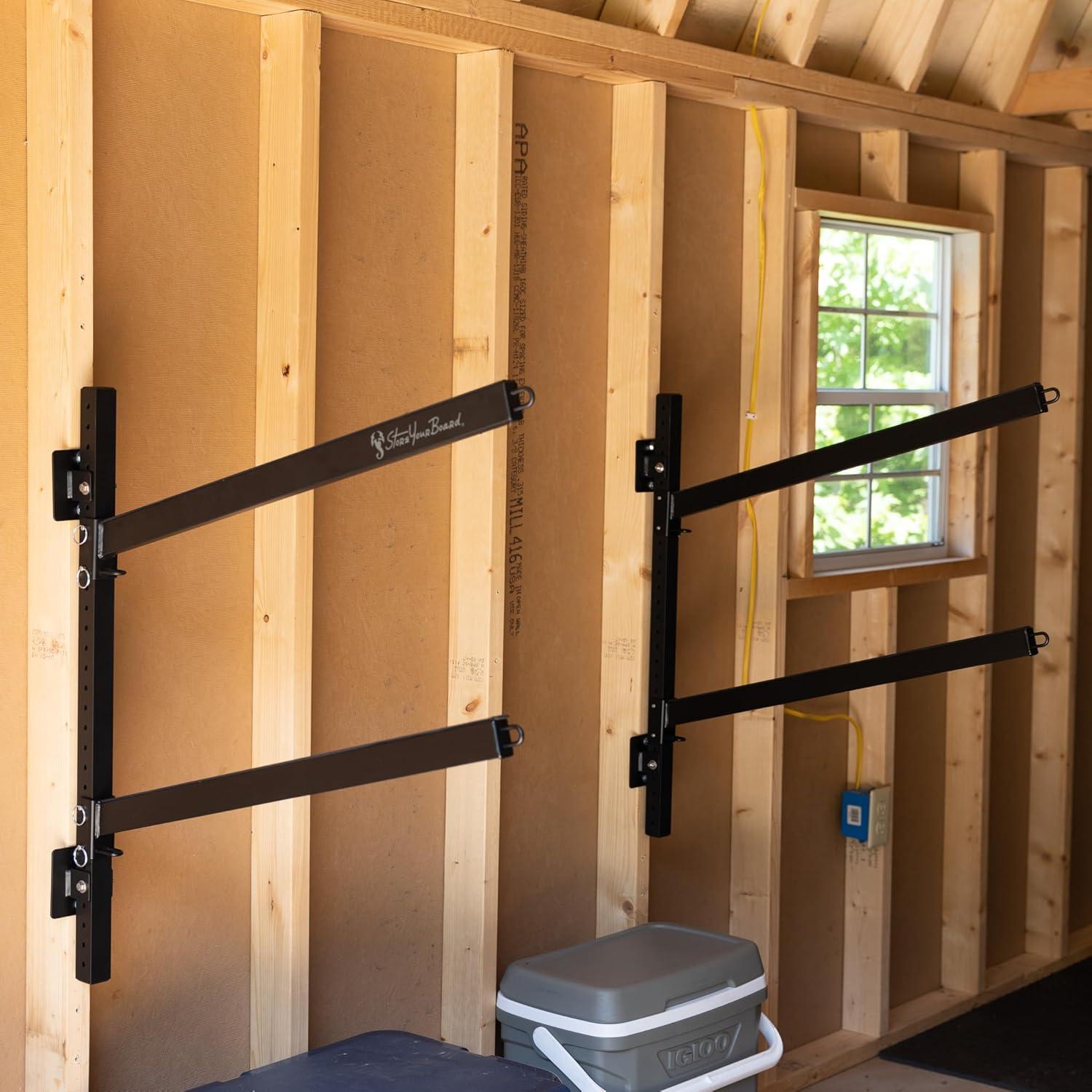 imageStoreYourBoard GSUP Wall Mounted Standup Paddleboard Storage Rack Adjustable Levels Standup Paddle Board HolderIndoor  2 Levels