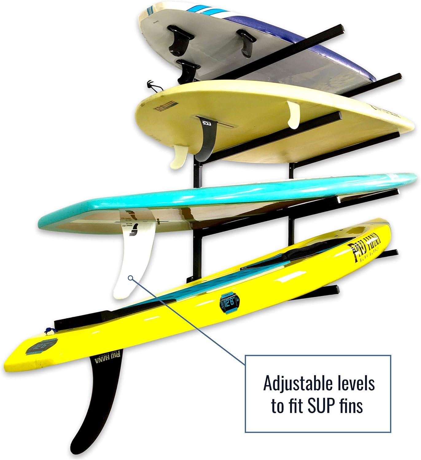 imageStoreYourBoard GSUP Wall Mounted Standup Paddleboard Storage Rack Adjustable Levels Standup Paddle Board HolderIndoor  4 Levels