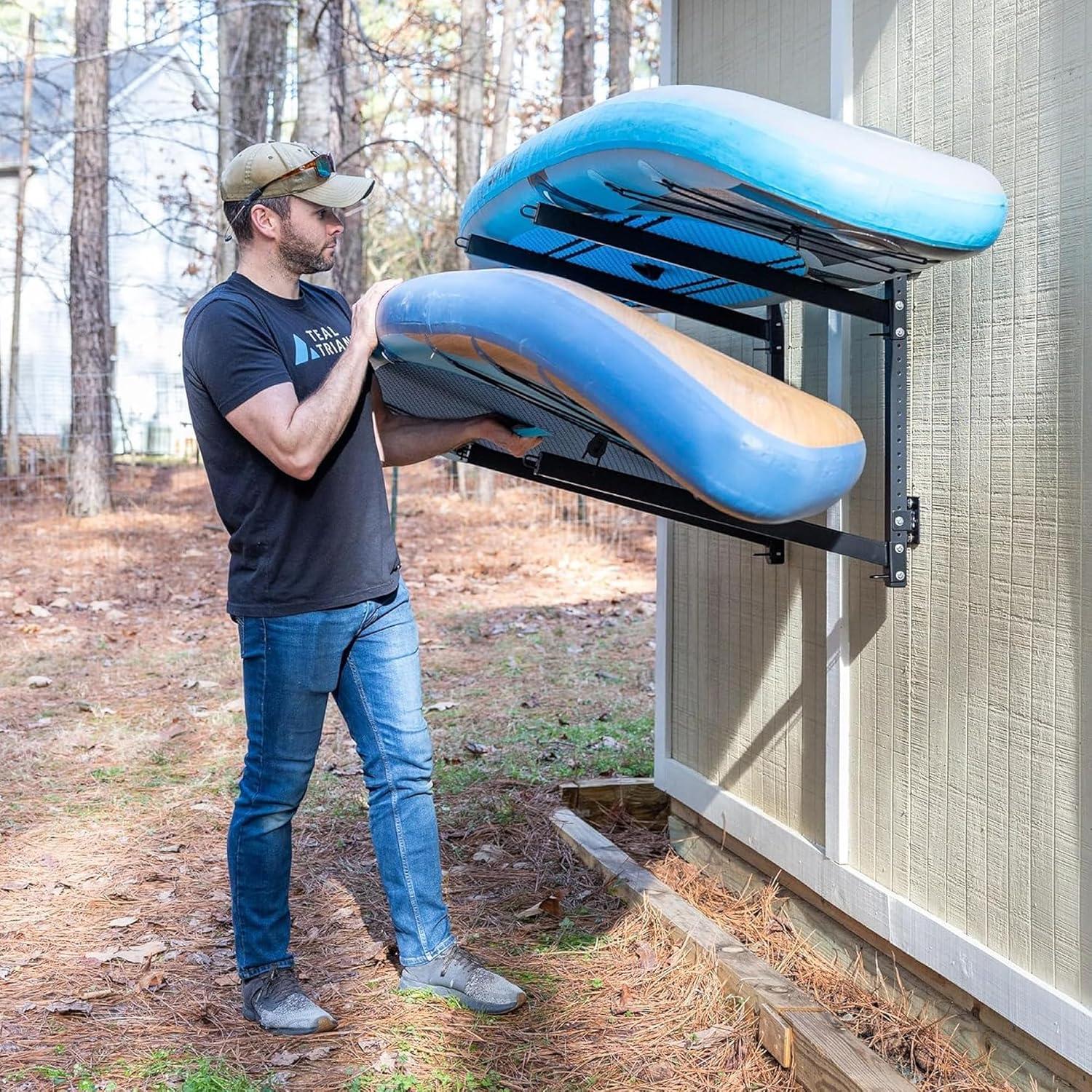 imageStoreYourBoard GSUP Wall Mounted Standup Paddleboard Storage Rack Adjustable Levels Standup Paddle Board HolderOutdoor  2 Levels