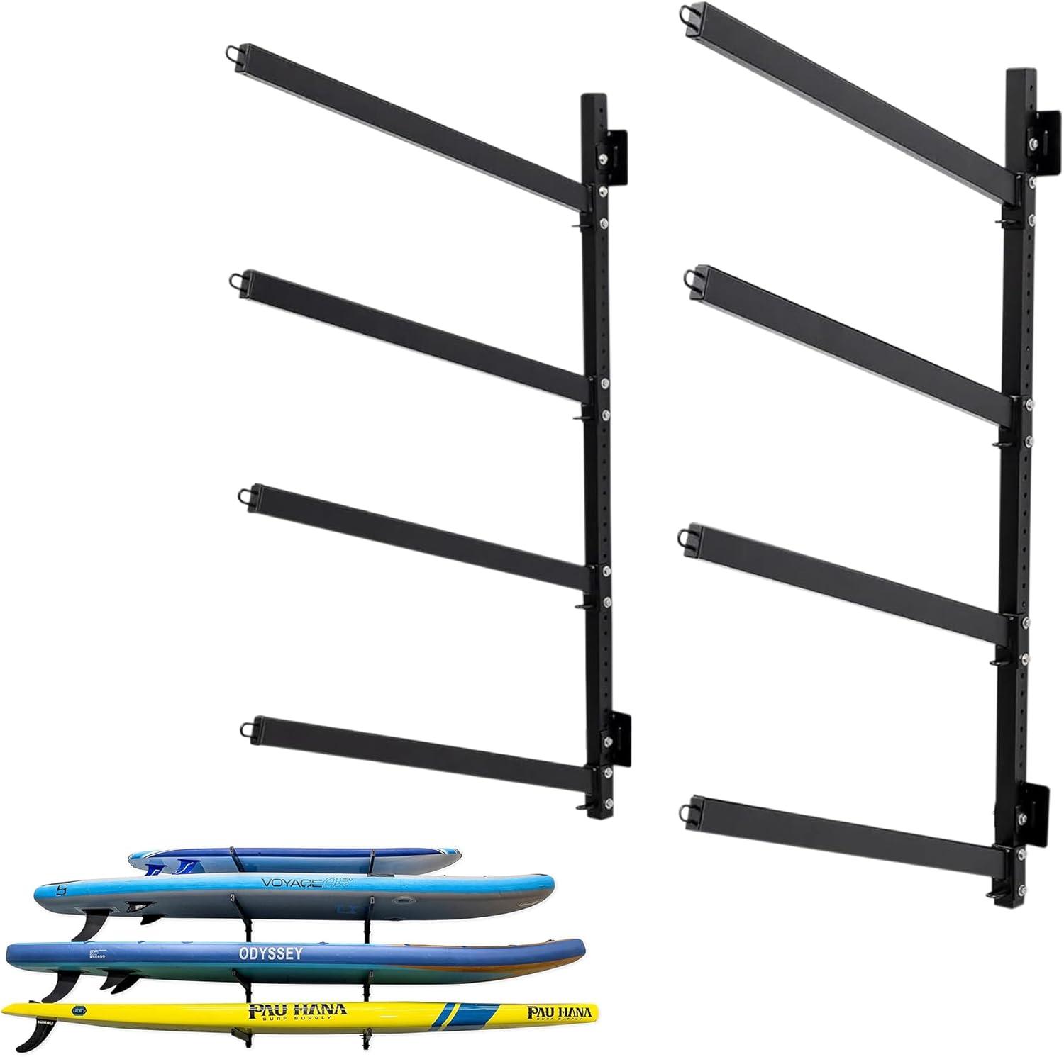 imageStoreYourBoard GSUP Wall Mounted Standup Paddleboard Storage Rack Adjustable Levels Standup Paddle Board HolderOutdoor  4 Levels