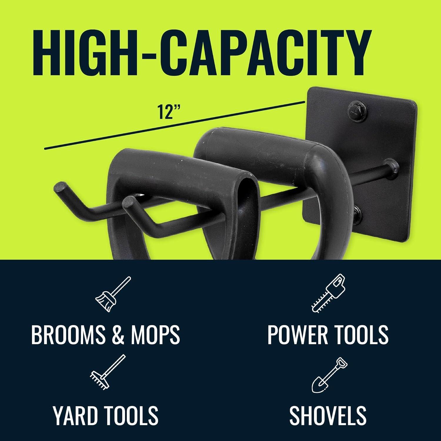 imageStoreYourBoard Garage Garden Tool Wall Mount Hook Garage Organization and Storage Shovel ampamp Rake Hangers Yard Tool Rack Industrial Steel Holds 50 PoundsBlack