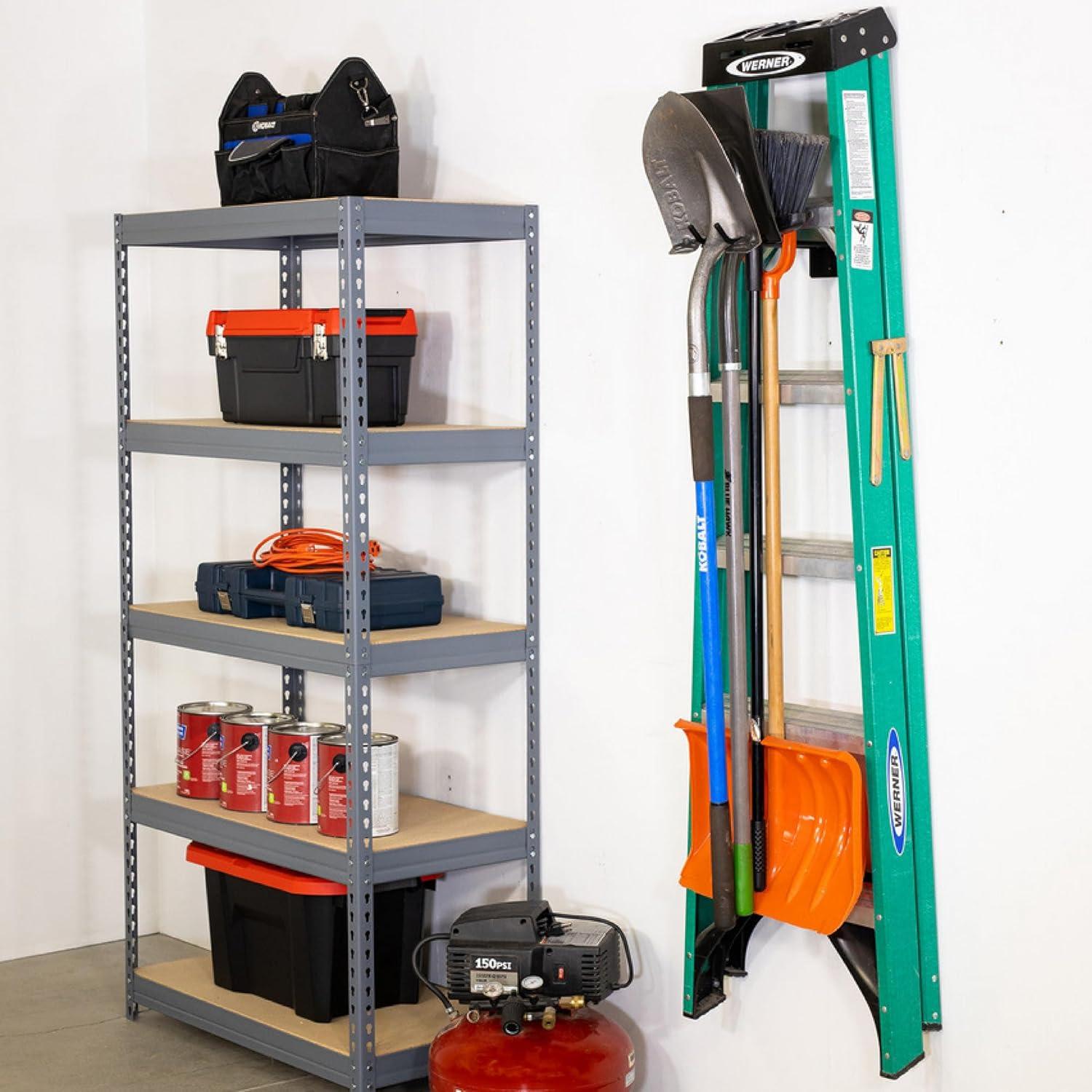 imageStoreYourBoard Garage Garden Tool Wall Mount Hook Garage Organization and Storage Shovel ampamp Rake Hangers Yard Tool Rack Industrial Steel Holds 50 PoundsBlack