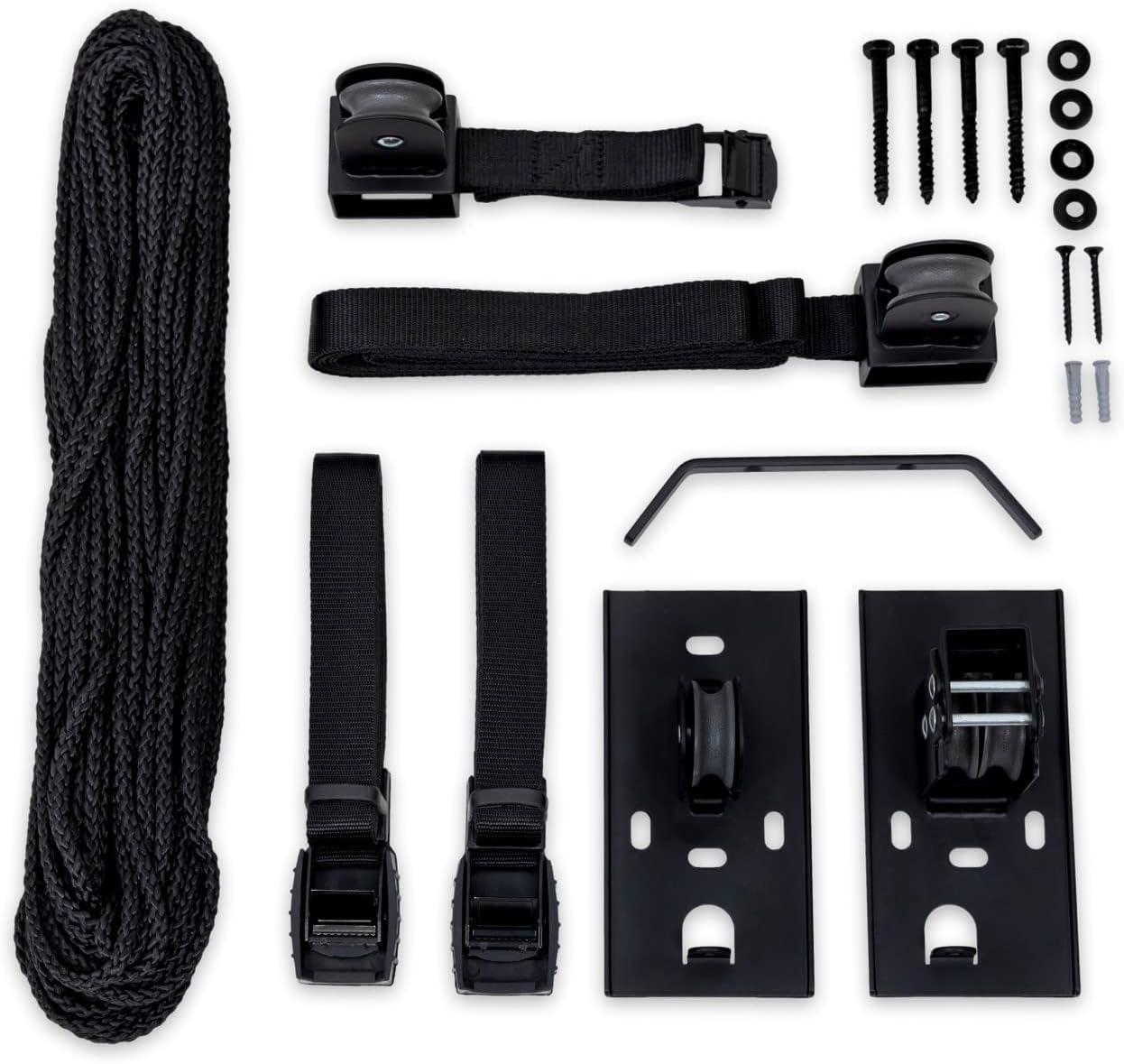 imageStoreYourBoard Garage Storage Ceiling Pulley System 2 Pack Kayak Canoe Cargo Ladder Lift Heavy Duty Holds 150 lbs