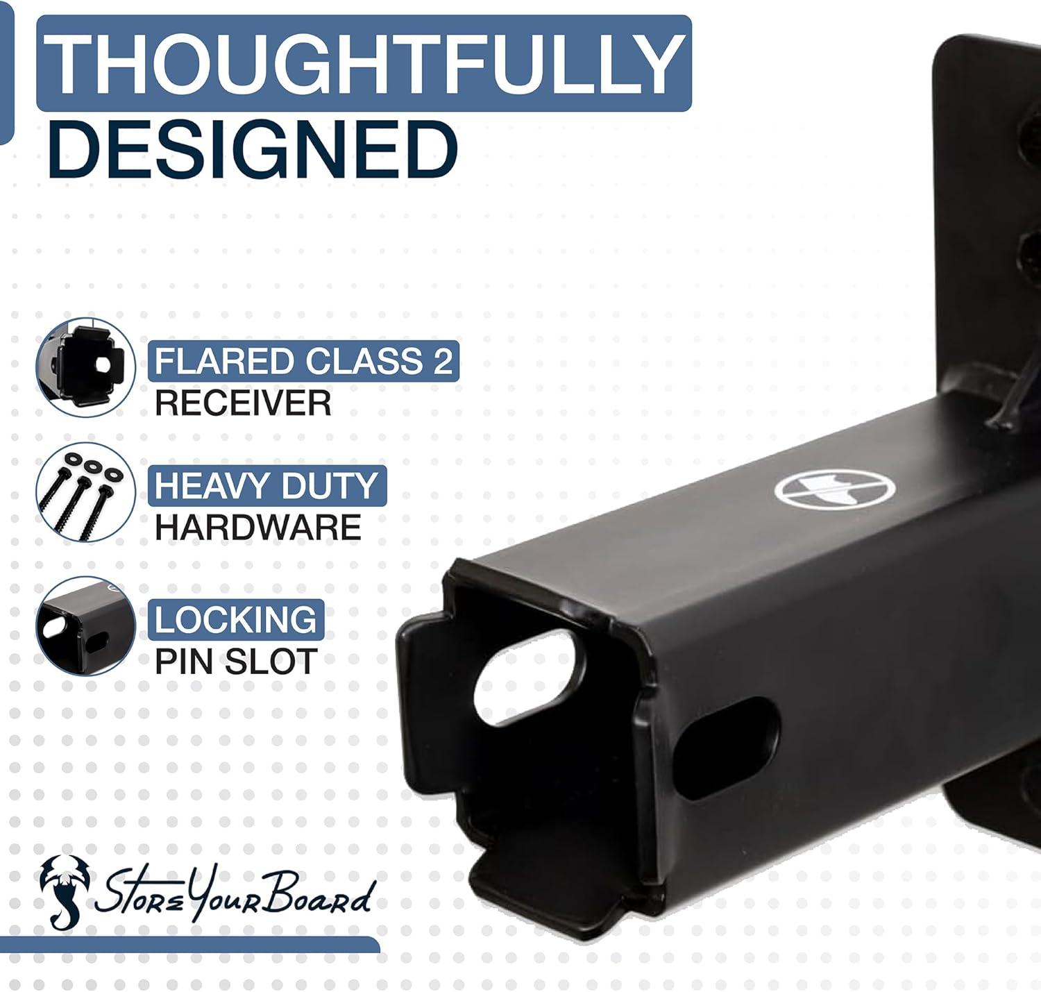 imageStoreYourBoard Hitch Wall Mount  Heavy Duty 2quot Bike and Cargo Rack Hanging Garage Organizer Trailer Hitch Receiver Storage Wall Mount Hitch Holder Holds 175 lbs2 inch