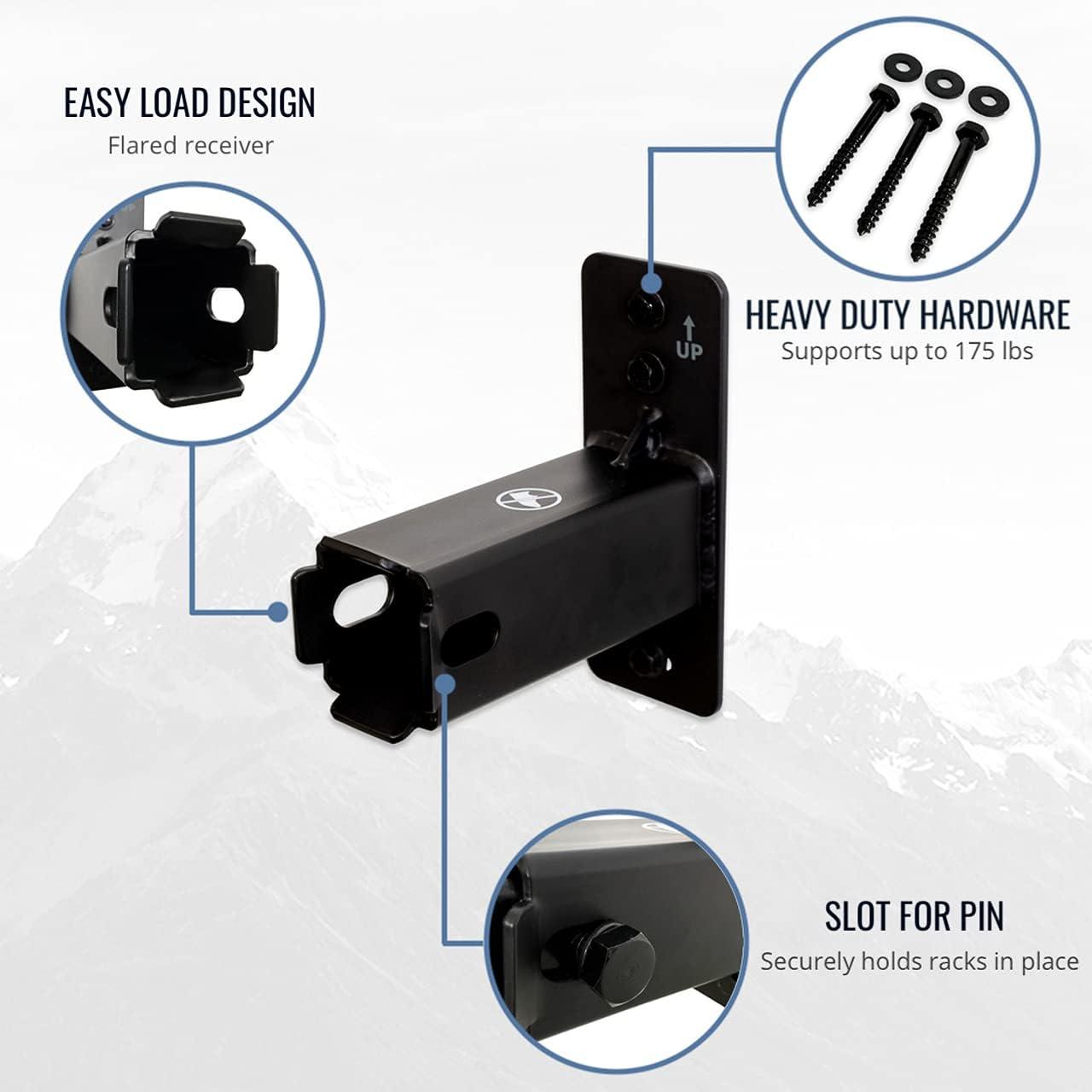 imageStoreYourBoard Hitch Wall Mount  Heavy Duty 2quot Bike and Cargo Rack Hanging Garage Organizer Trailer Hitch Receiver Storage Wall Mount Hitch Holder Holds 175 lbs125 inch