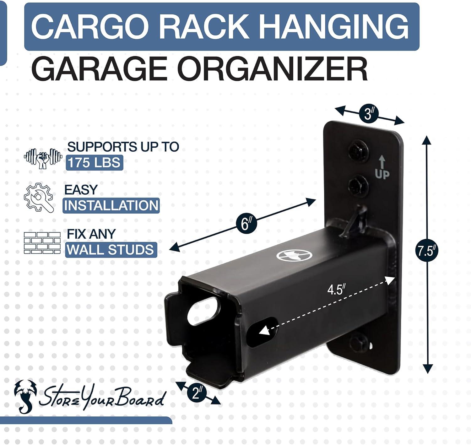imageStoreYourBoard Hitch Wall Mount  Heavy Duty 2quot Bike and Cargo Rack Hanging Garage Organizer Trailer Hitch Receiver Storage Wall Mount Hitch Holder Holds 175 lbs2 inch