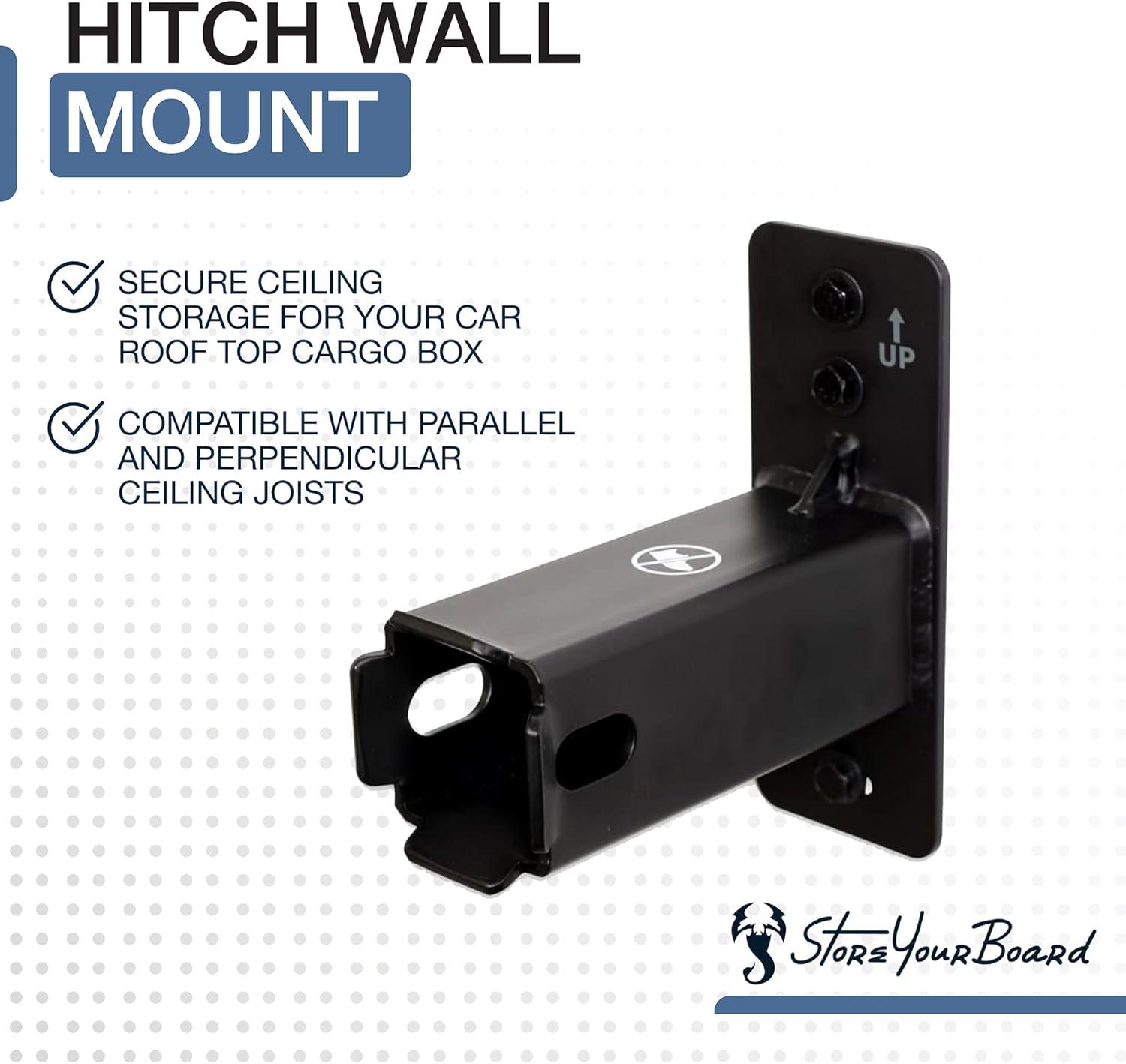 imageStoreYourBoard Hitch Wall Mount  Heavy Duty 2quot Bike and Cargo Rack Hanging Garage Organizer Trailer Hitch Receiver Storage Wall Mount Hitch Holder Holds 175 lbs2 inch