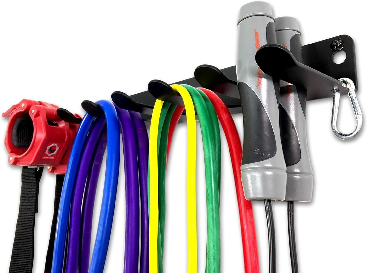 imageStoreYourBoard Home Gym Equipment Storage Rack Wall Mount Hanging Organizer Fitness Accessories Workout Bands Jump Ropes Yoga Foam Roller Belts Solid Metal Exercise Gear Hooks